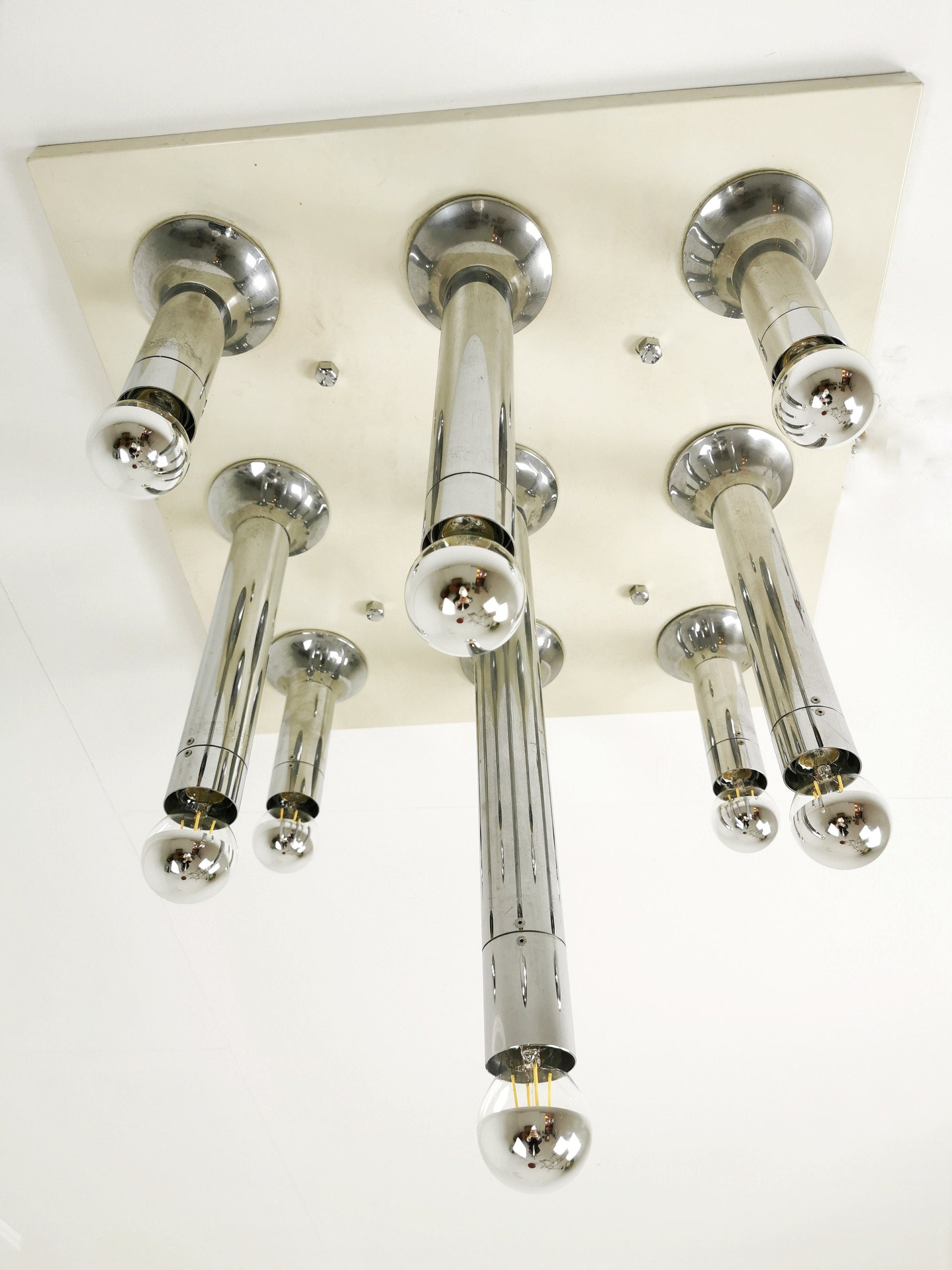 Rare Vintage Large chandelier, ceiling lamp by Motoko Ishii for staff, 1960s