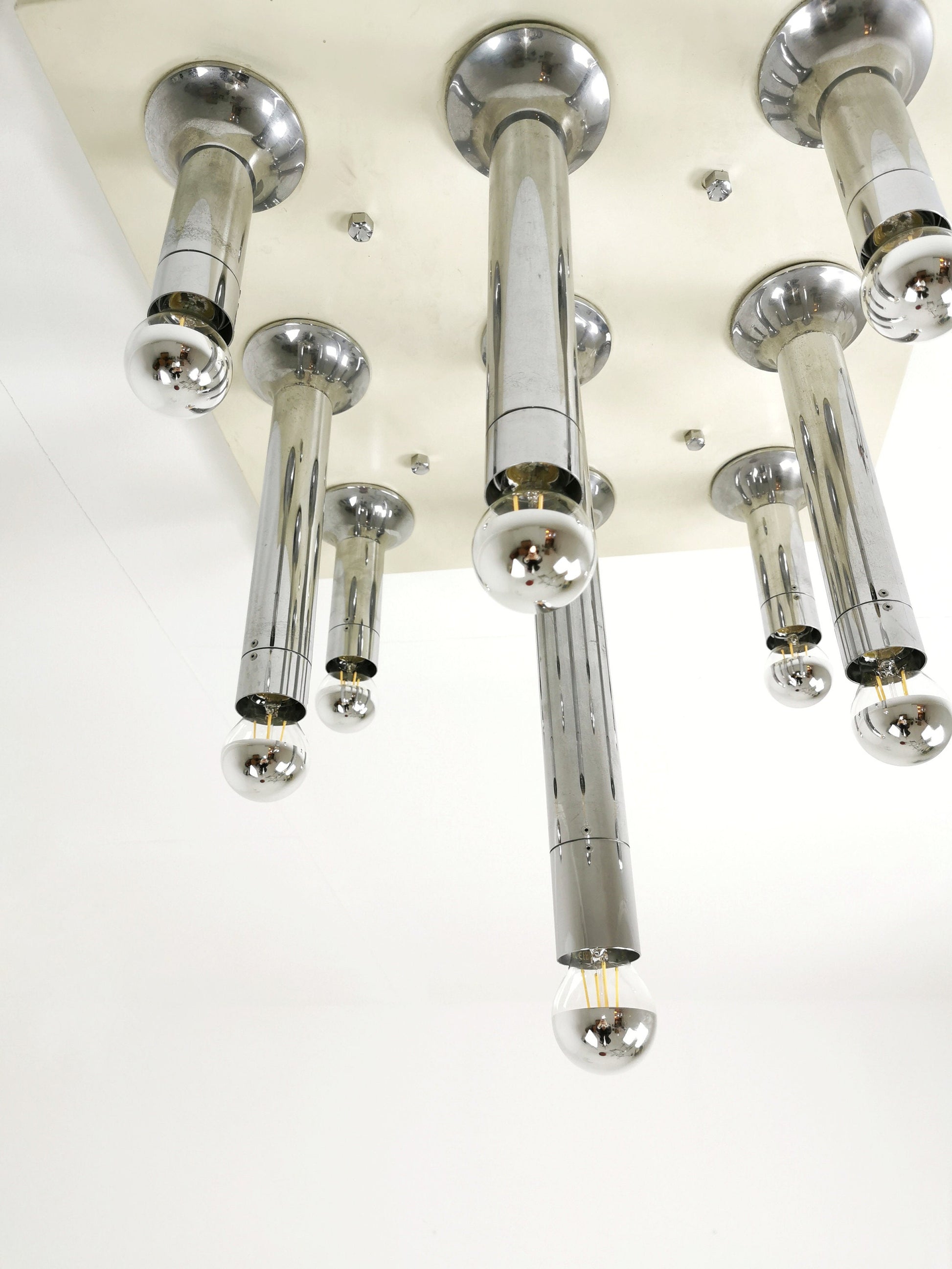 Rare Vintage Large chandelier, ceiling lamp by Motoko Ishii for staff, 1960s