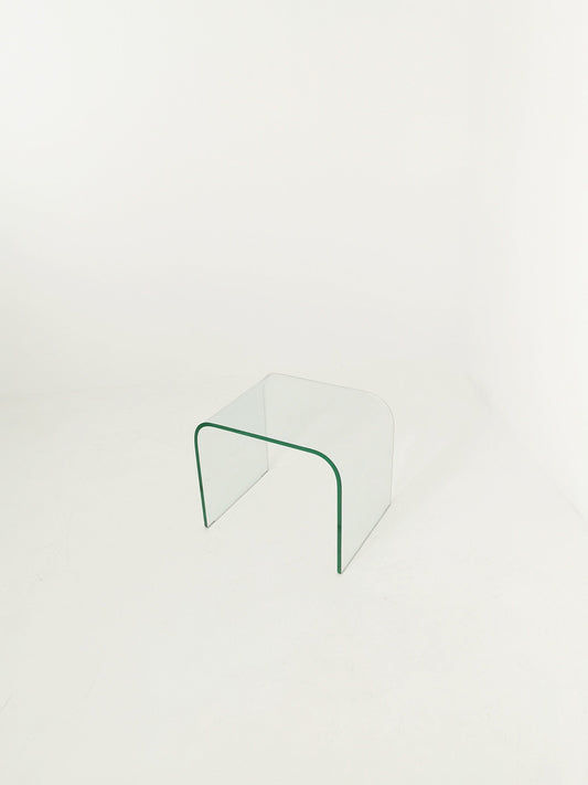 Mid-Century Modern Italian Curved Glass Waterfall Coffee Table by Angelo Cortesi for Fiam, 1970s