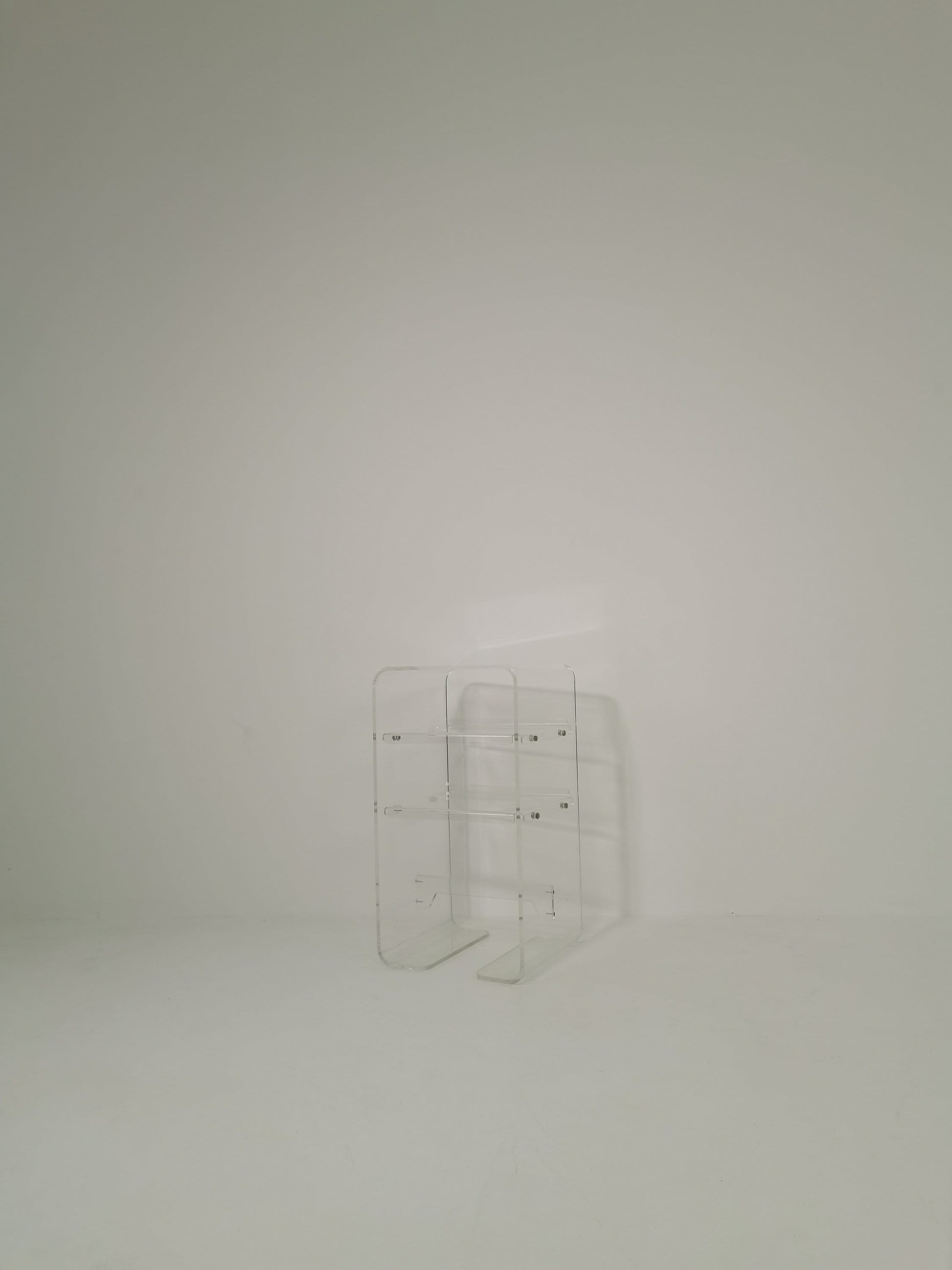 Mid Century Space Age Design Italian Acrylic Glass Side Table 1980s