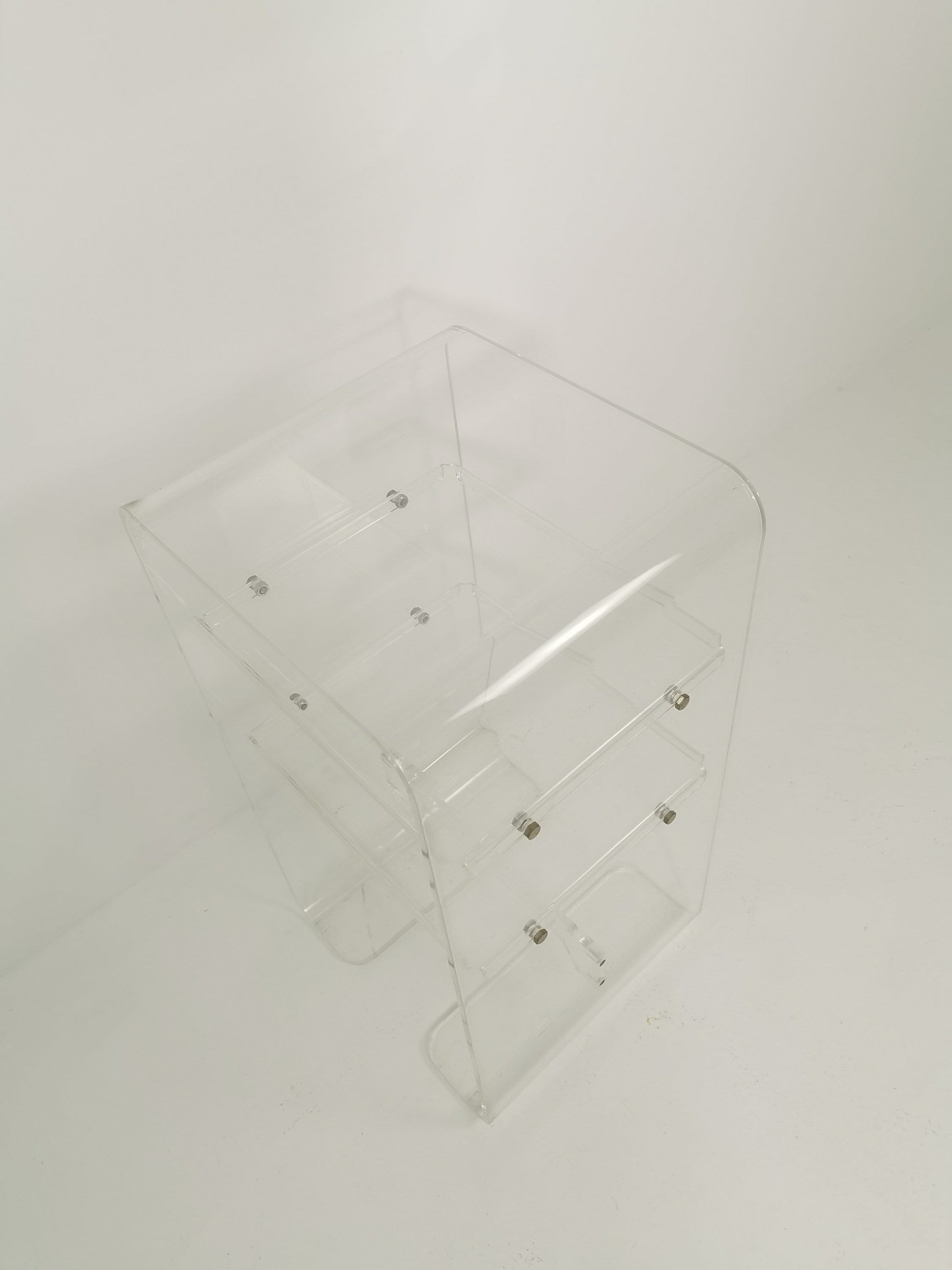 Mid Century Space Age Design Italian Acrylic Glass Side Table 1980s