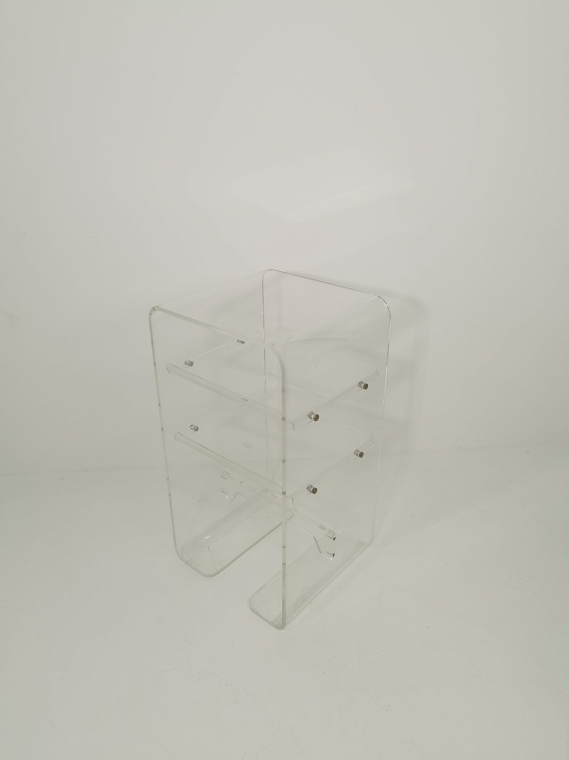 Mid Century Space Age Design Italian Acrylic Glass Side Table 1980s