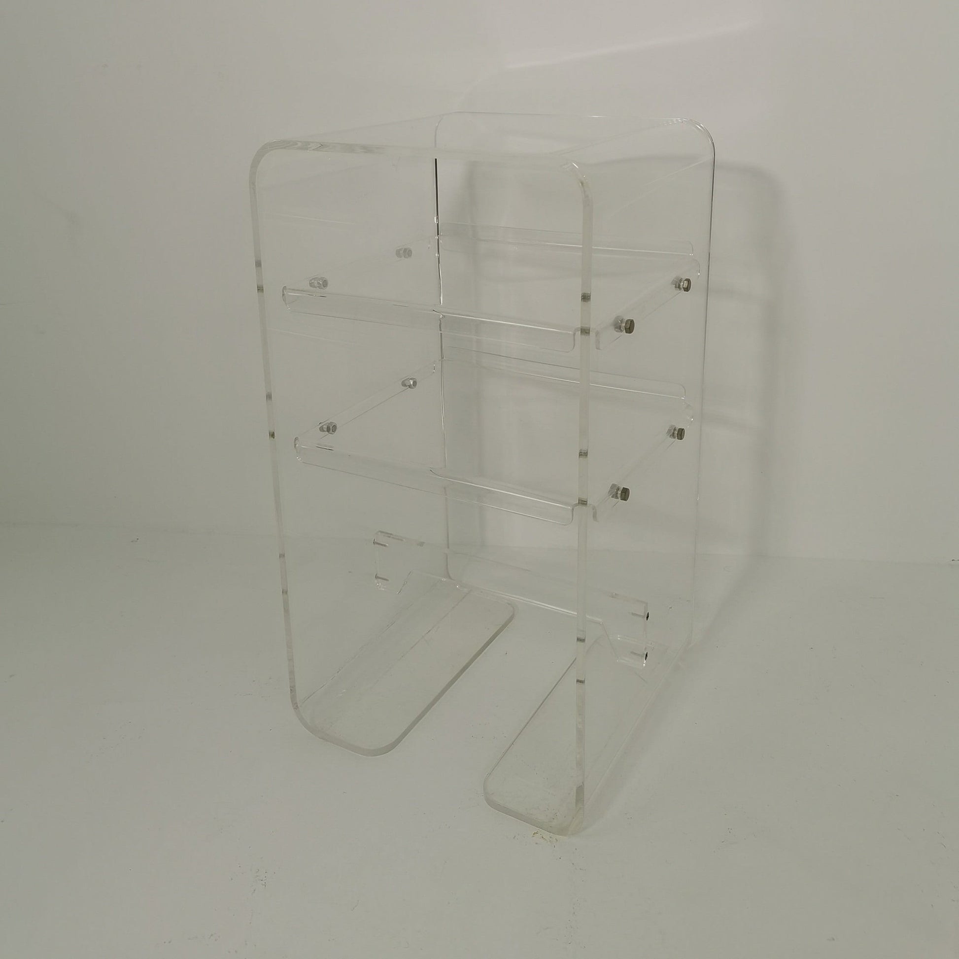 Mid Century Space Age Design Italian Acrylic Glass Side Table 1980s