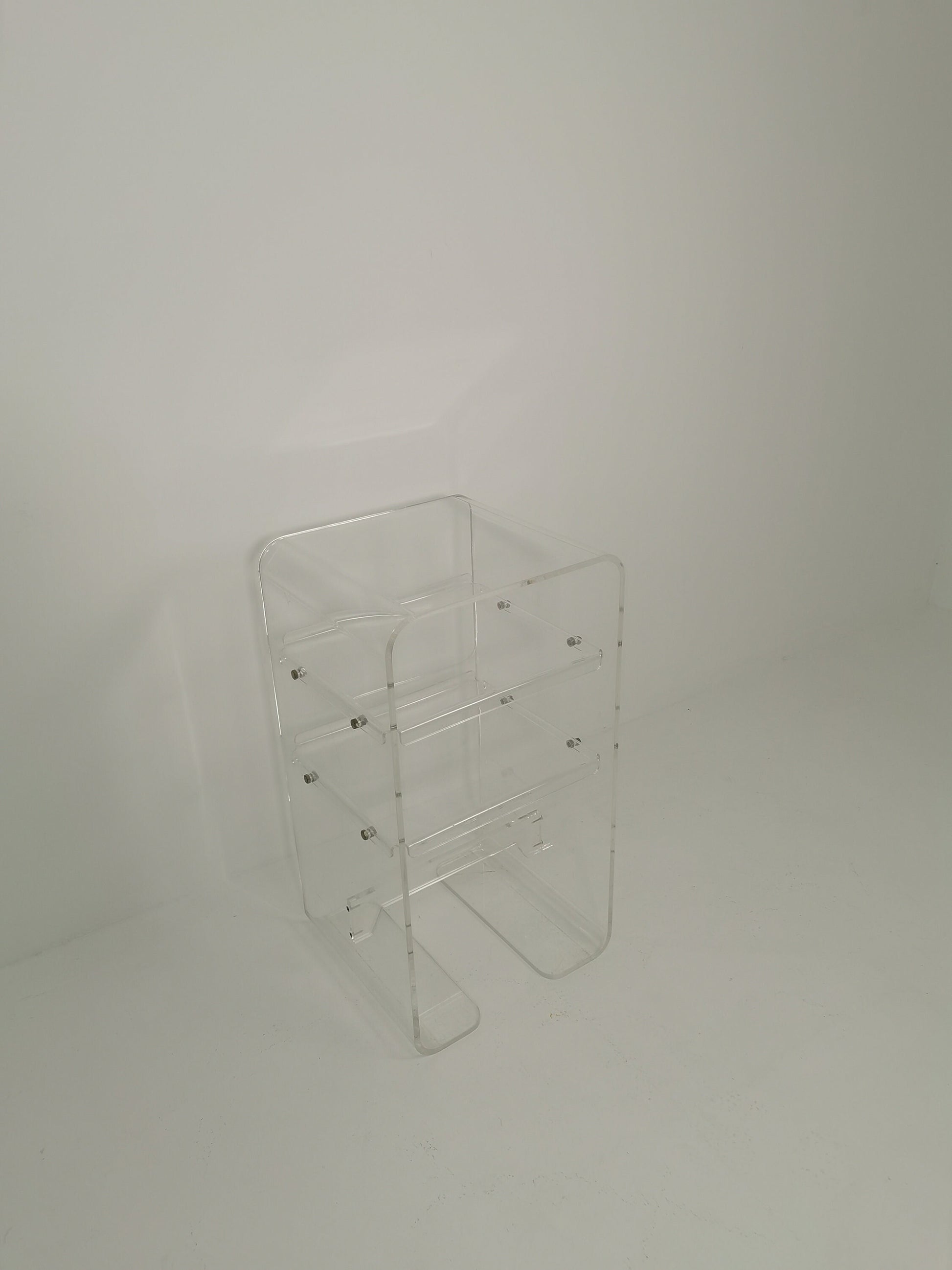 Mid Century Space Age Design Italian Acrylic Glass Side Table 1980s