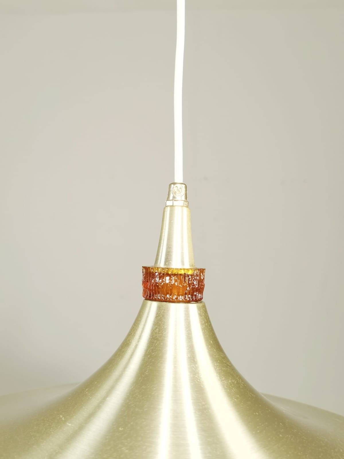 Space age brass Space-Age pendant lamp Denmark 1907s by vitrica