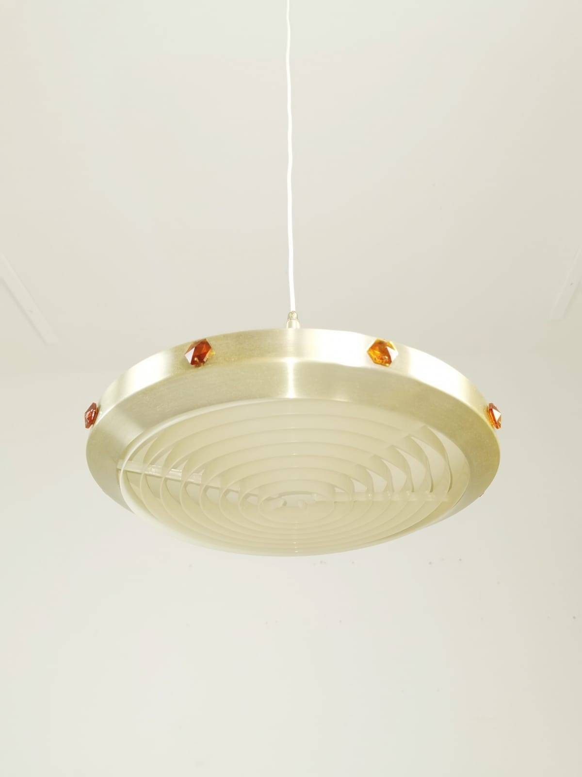 Space age brass Space-Age pendant lamp Denmark 1907s by vitrica