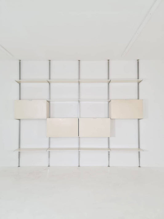 Rare Free standing Modular George Nelson Wall Unit Bookcase, Herman Miller International collection "Vitra", 1960s
