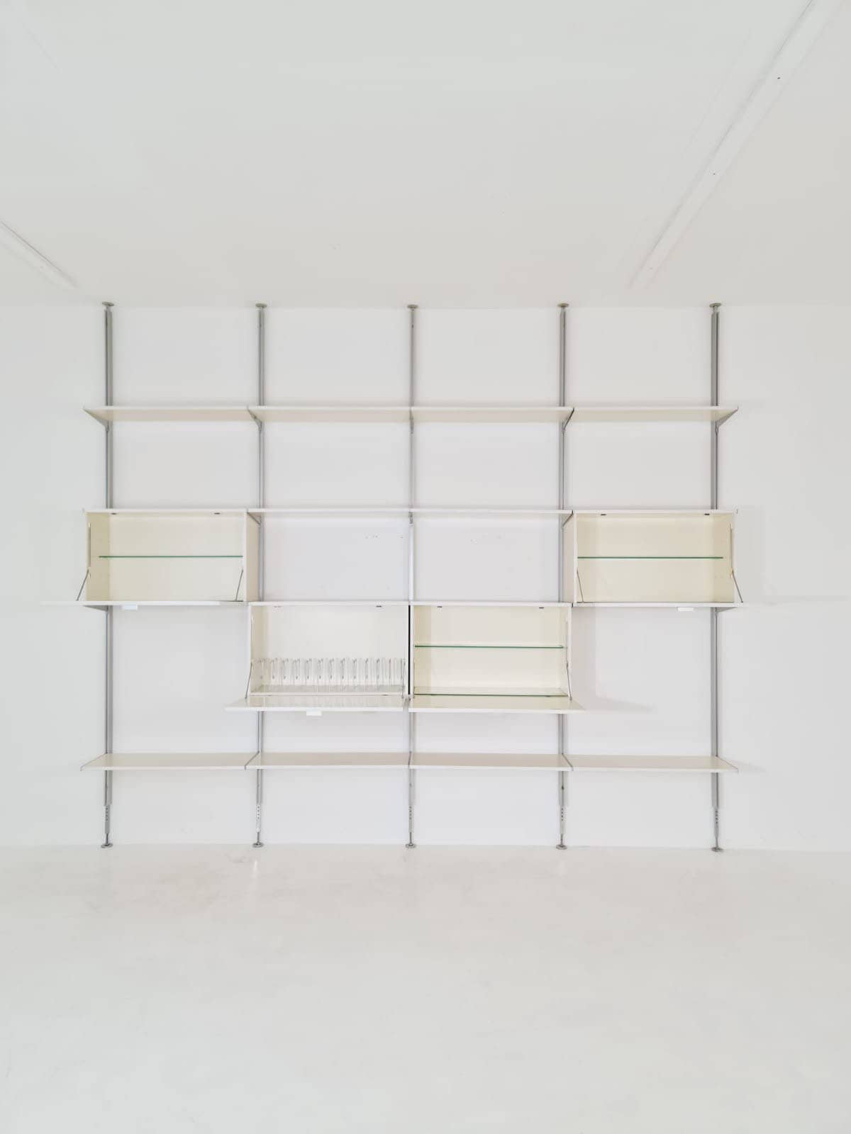 Rare Free standing Modular George Nelson Wall Unit Bookcase, Herman Miller International collection "Vitra", 1960s