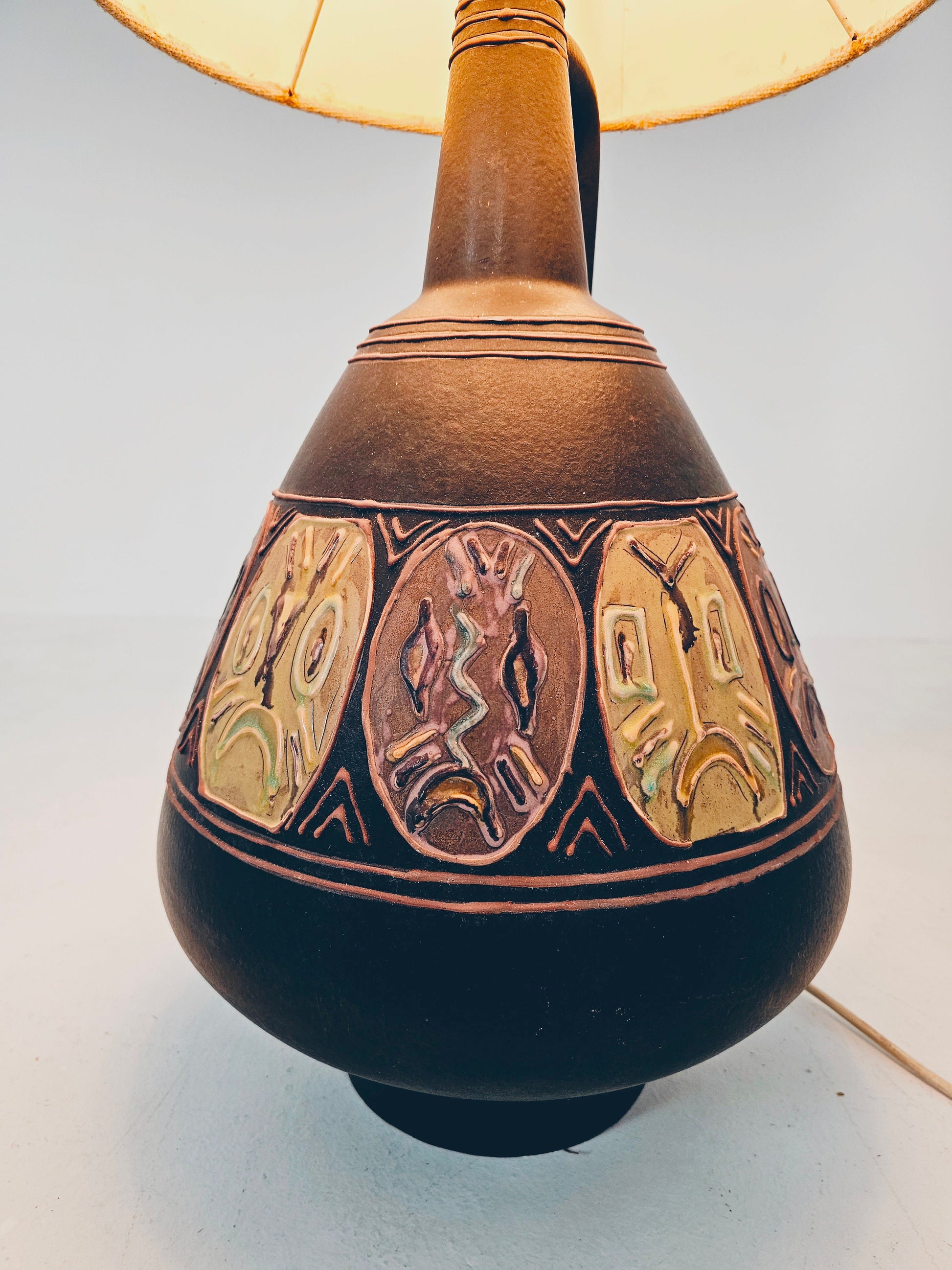 Rare German floor ceramic lamp By Hanns Welling for Cermanno, 1959