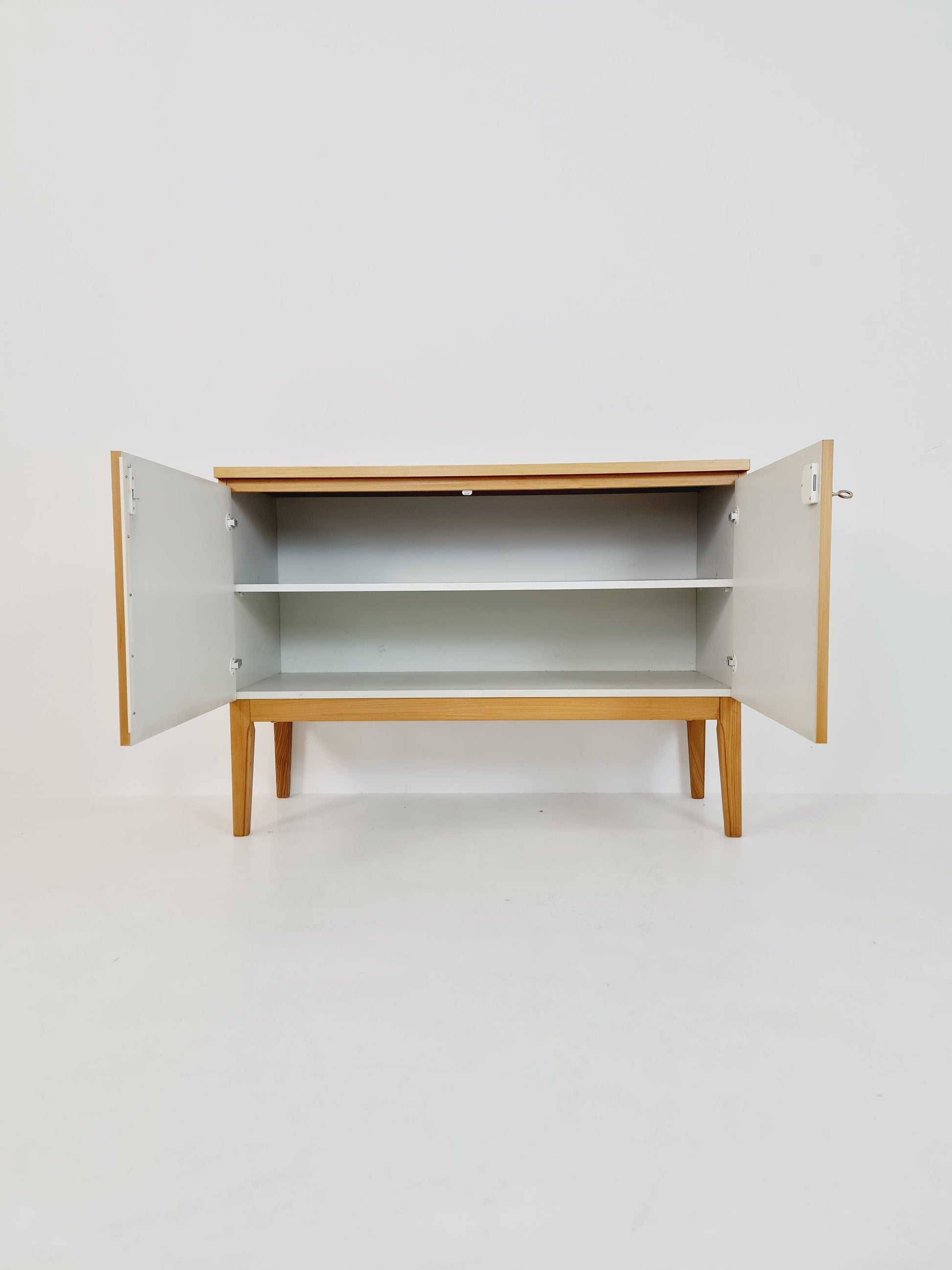 German Mid century Oak record cabinet, sideboard by FLB Möbel Fabrik , 1950s