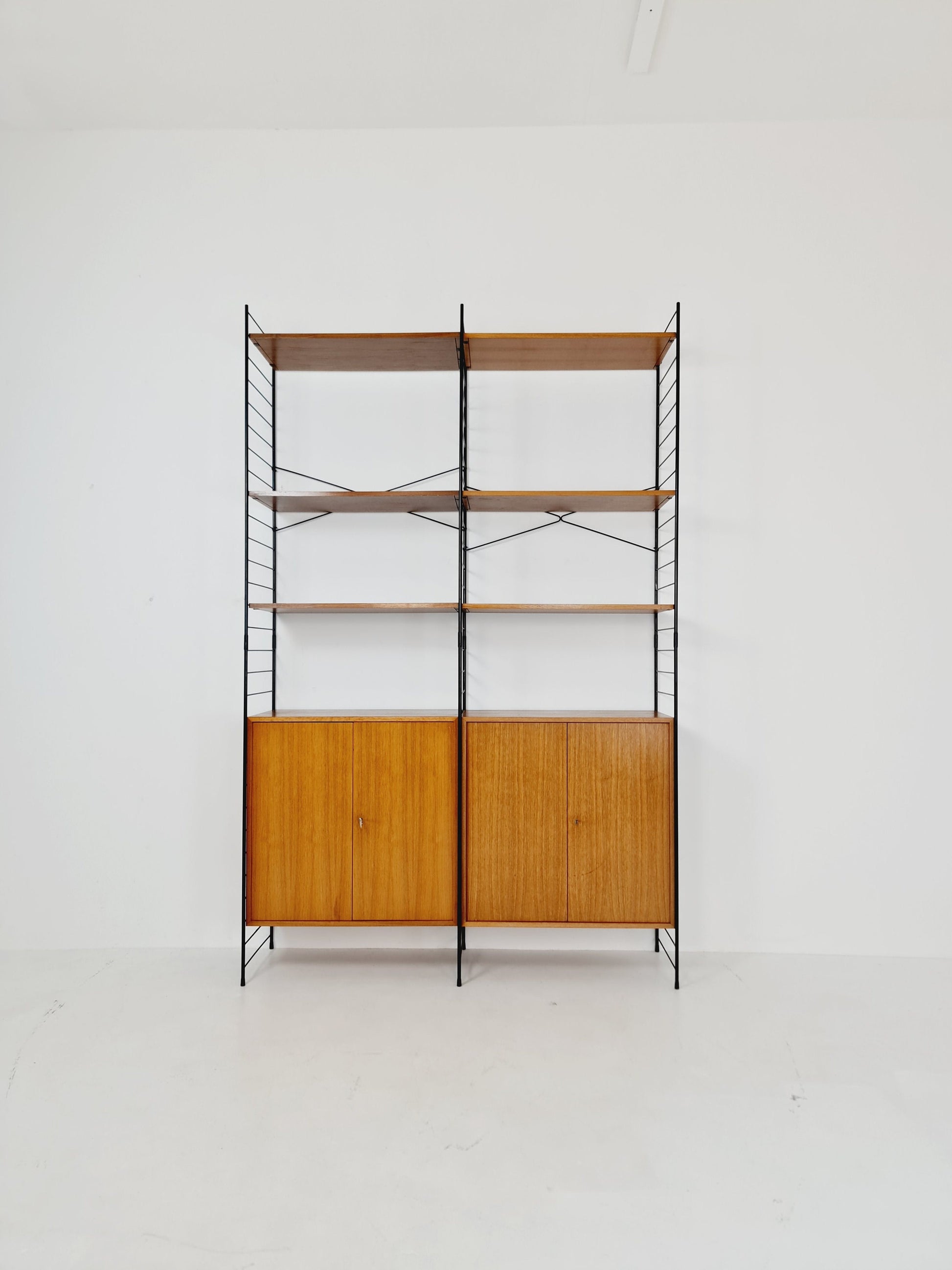 String shelf-system, bookcase teak by WHB Germany, 1950s