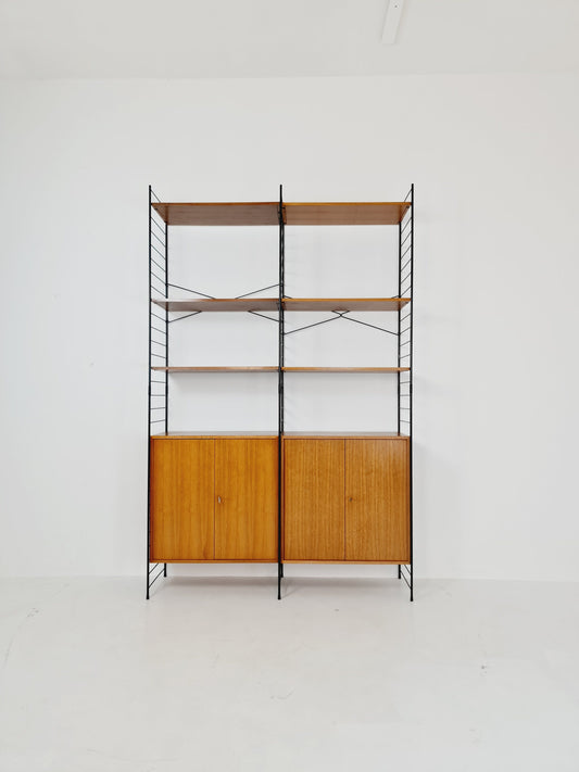 String shelf-system, bookcase teak by WHB Germany, 1950s