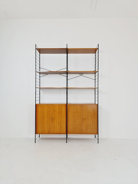 String shelf-system, bookcase teak by WHB Germany, 1950s