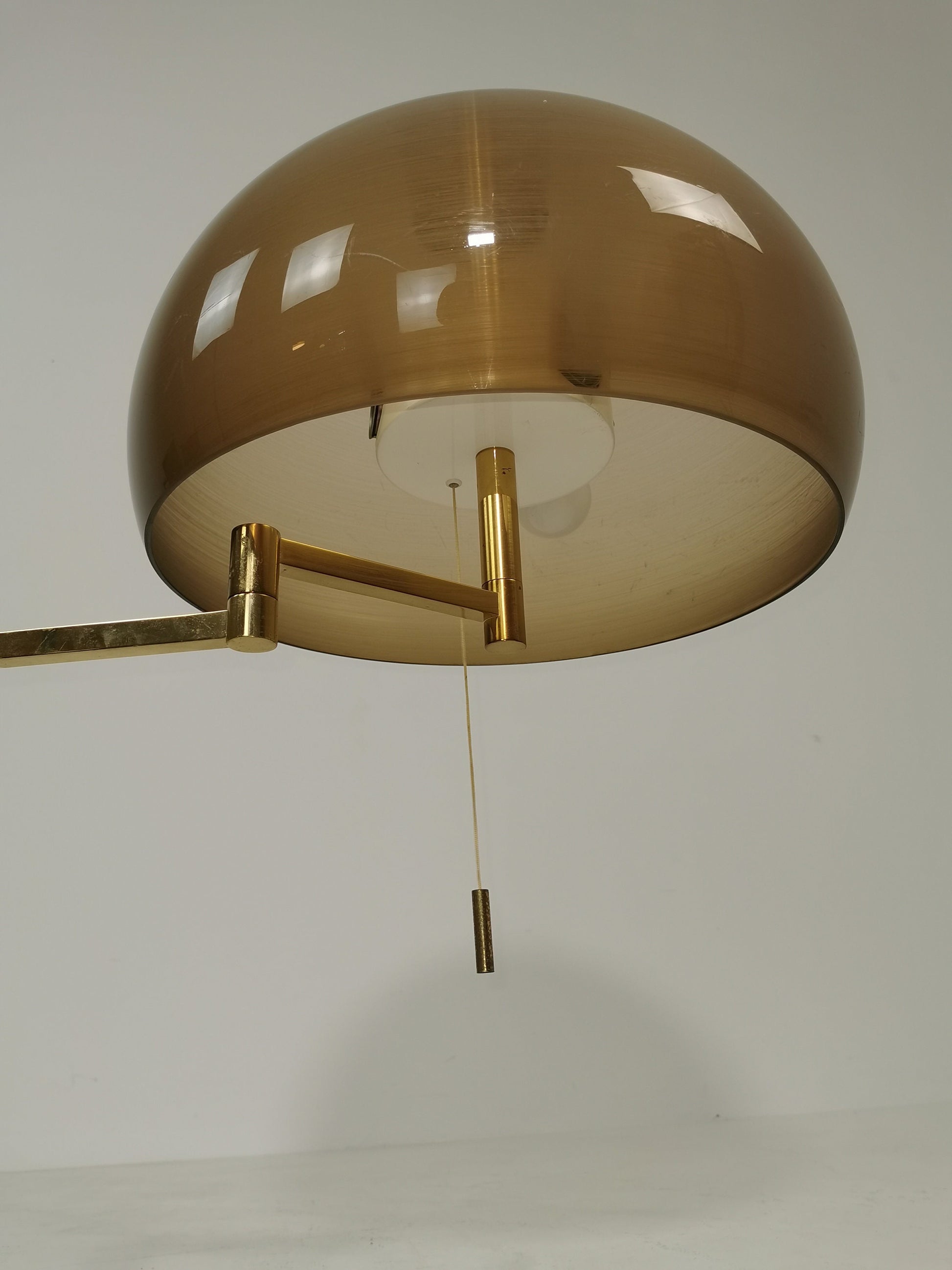 Large Mid-Century Swiss Brass Mushroom Table Lamp from Swisslamps, 1960s