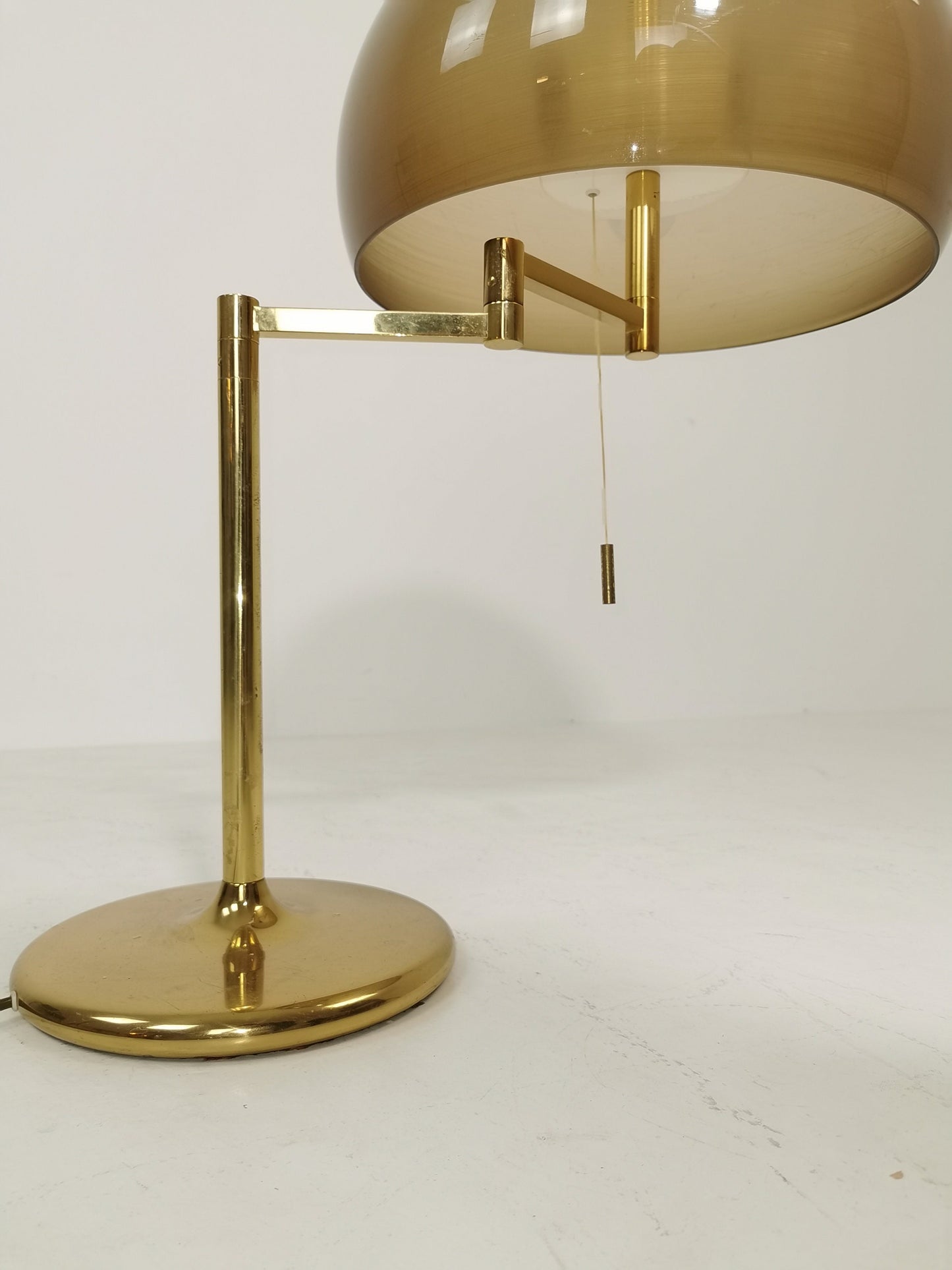 Large Mid-Century Swiss Brass Mushroom Table Lamp from Swisslamps, 1960s