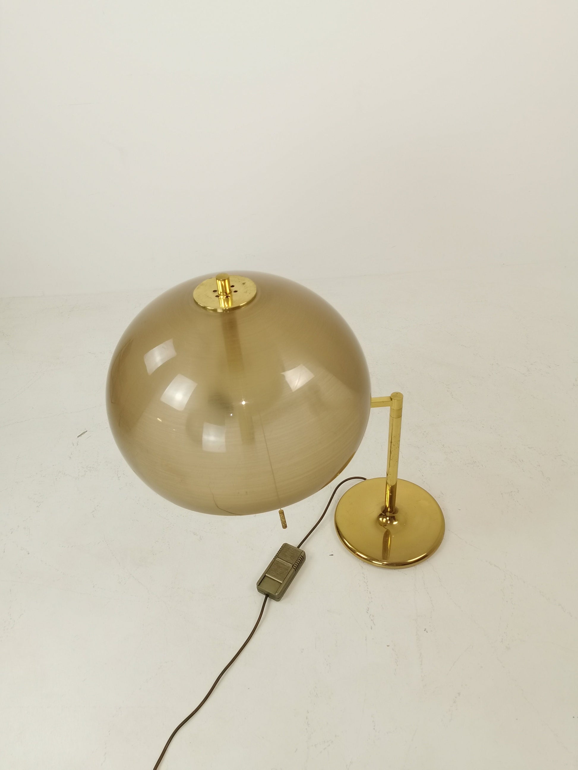 Large Mid-Century Swiss Brass Mushroom Table Lamp from Swisslamps, 1960s