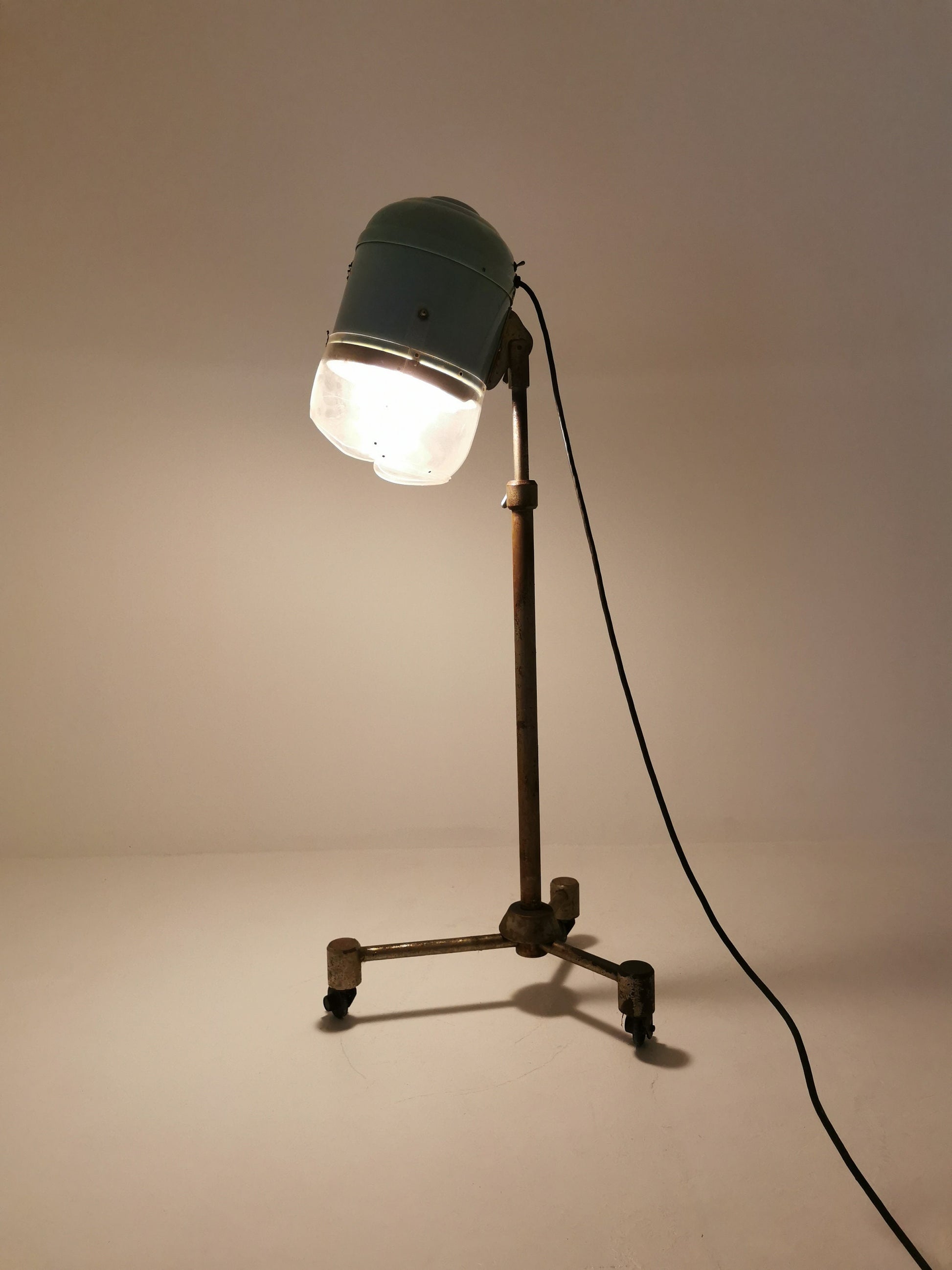 Floor Lamp Midcentury Converted 1950 Hair Dryer French Industrial One of a Kind