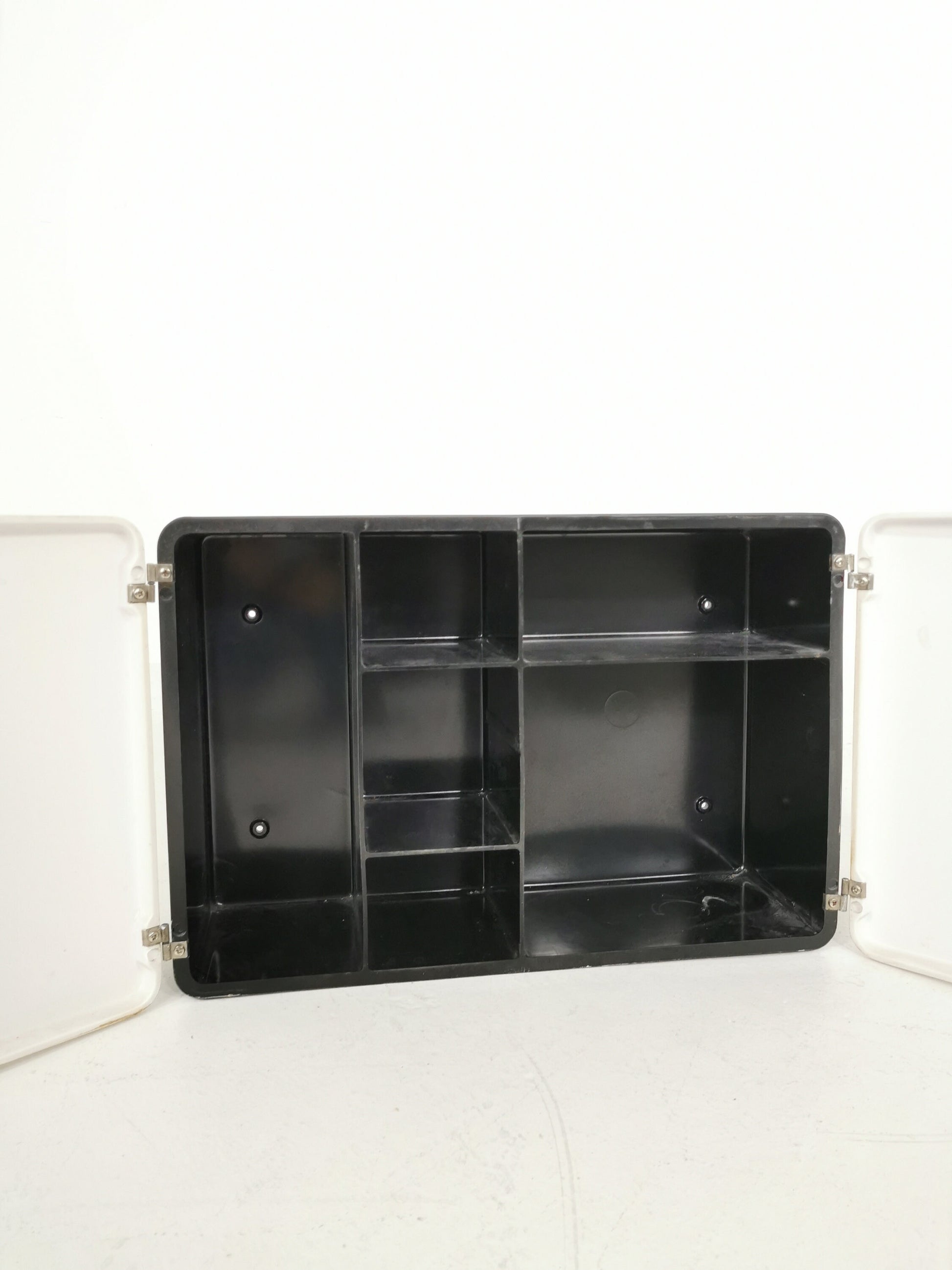 1 of 2 White and black bathroom Medicine Cabinet 1960s Space Age design