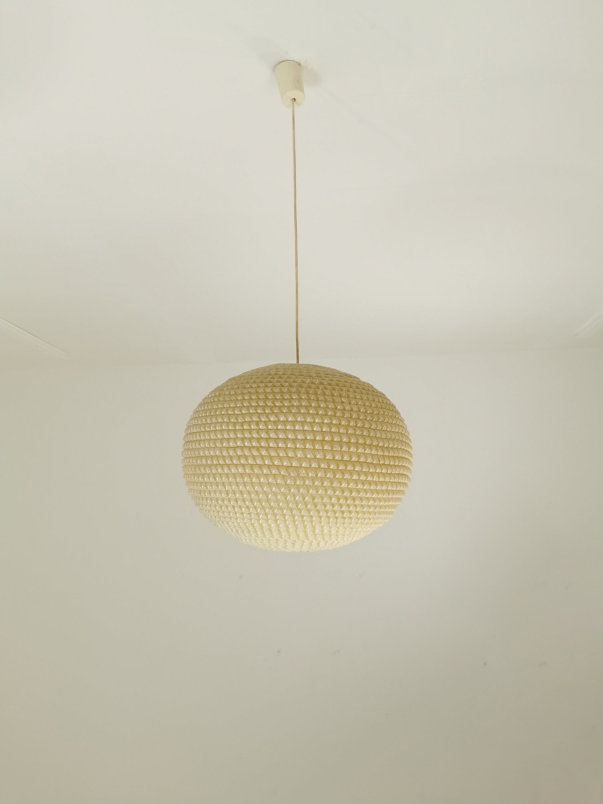 Mid Century, large Temde hanging lamp from the 1960s - with synthetic fiber shade