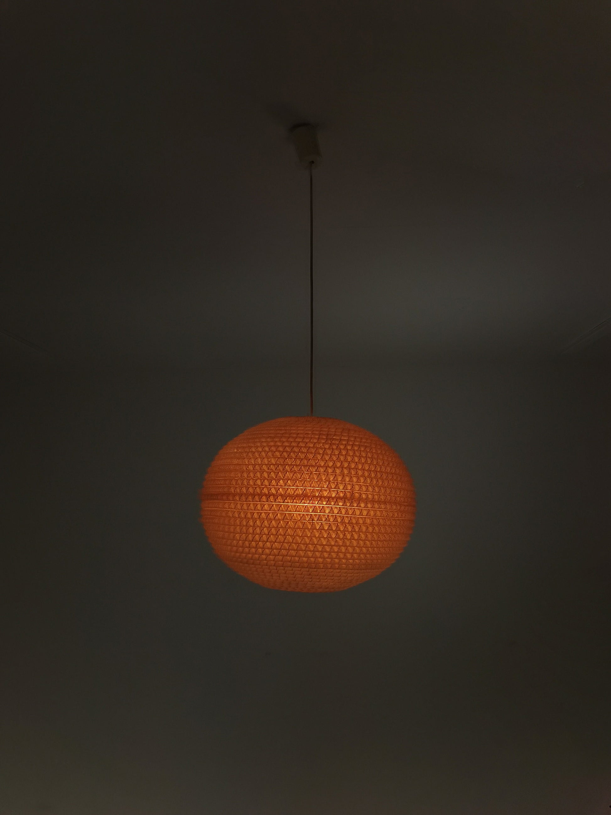Mid Century, large Temde hanging lamp from the 1960s - with synthetic fiber shade