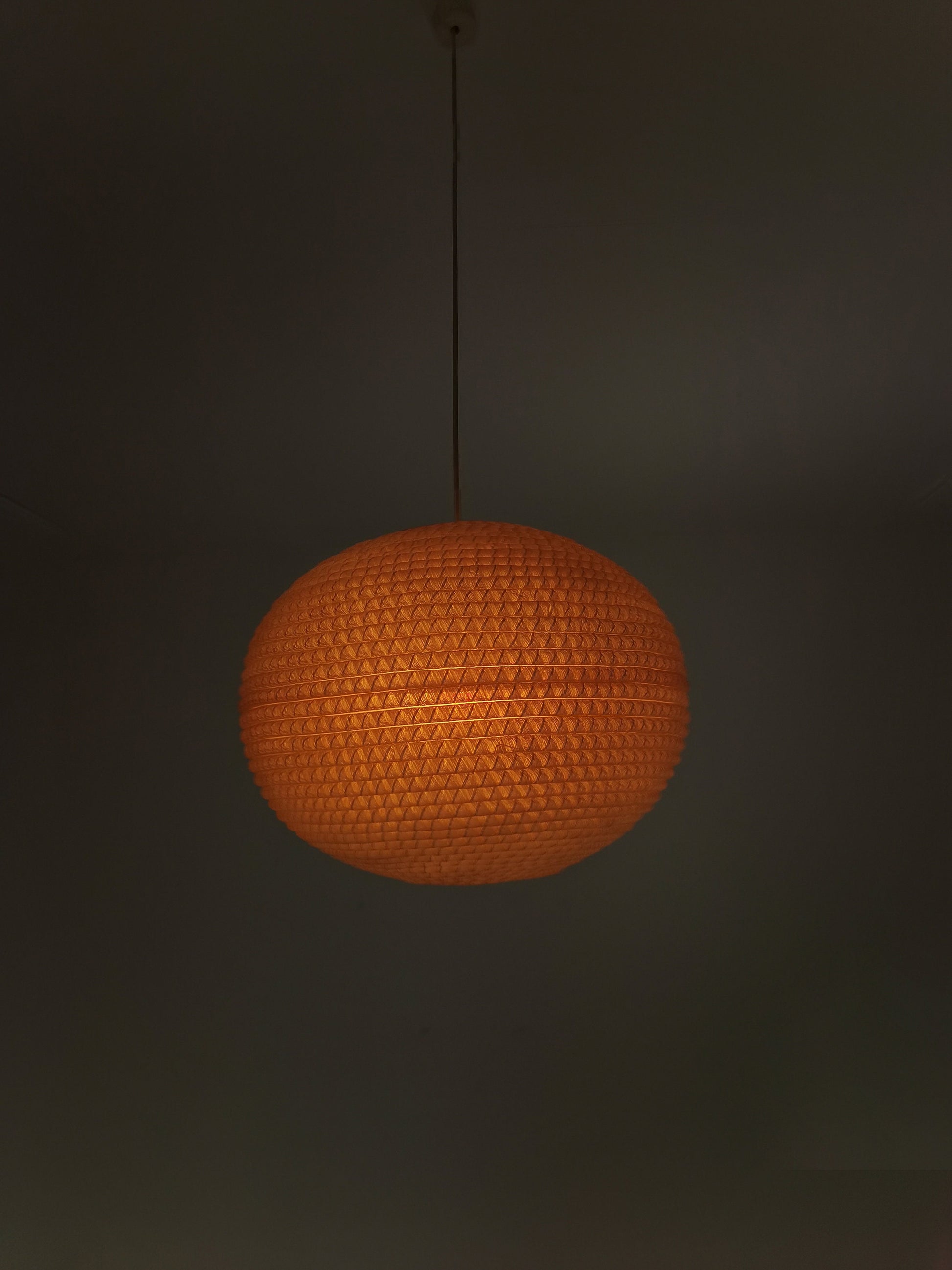 Mid Century, large Temde hanging lamp from the 1960s - with synthetic fiber shade