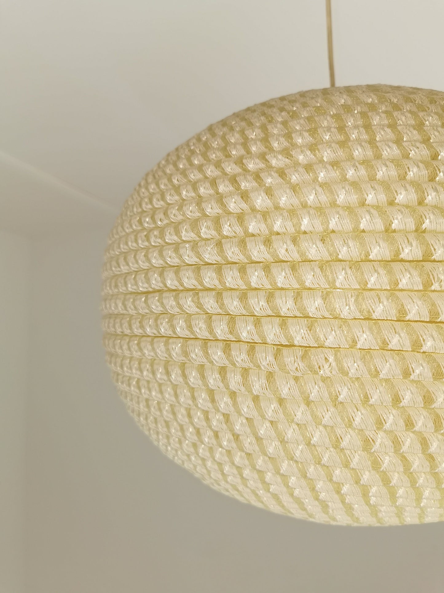 Mid Century, large Temde hanging lamp from the 1960s - with synthetic fiber shade
