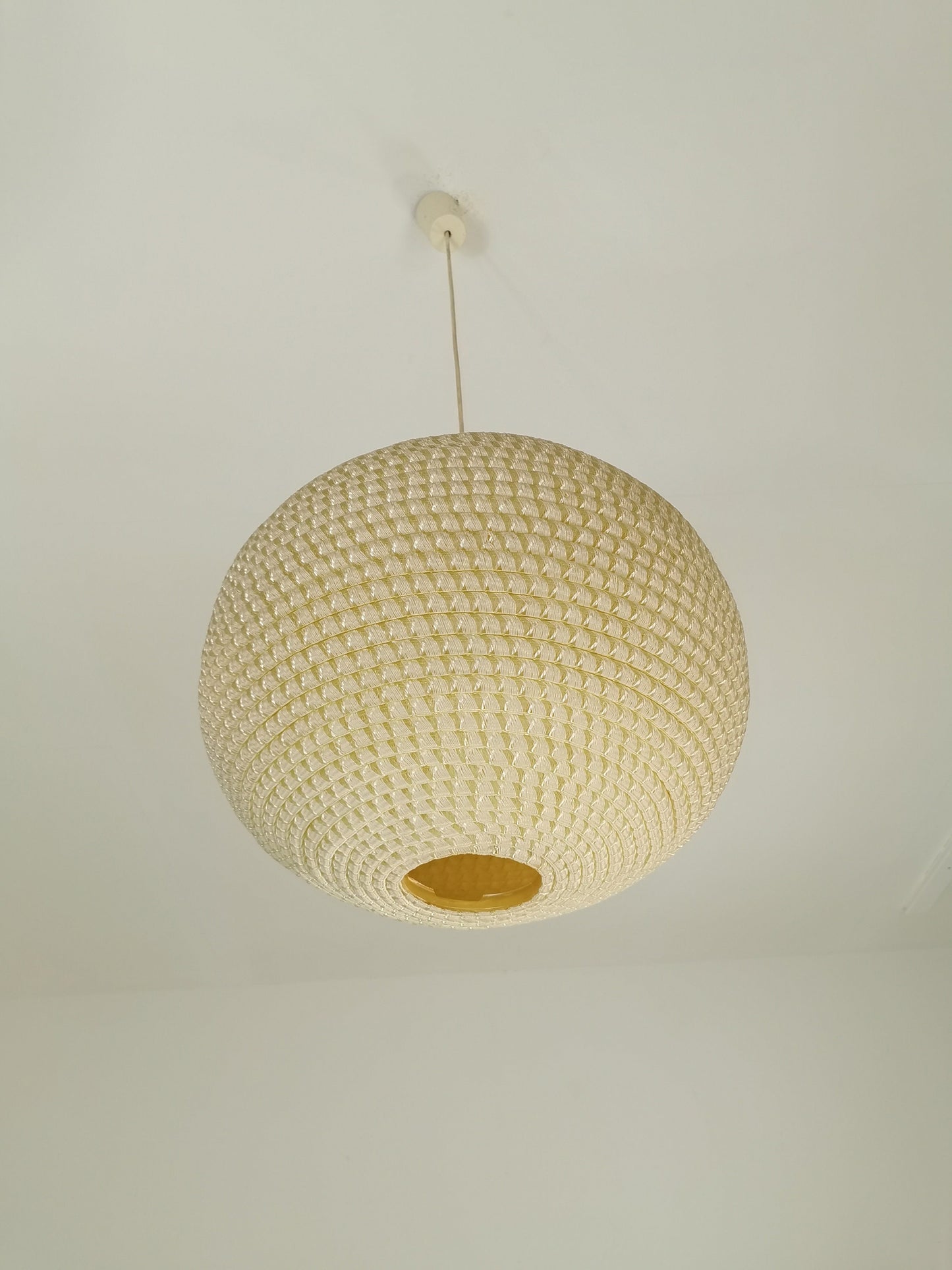 Mid Century, large Temde hanging lamp from the 1960s - with synthetic fiber shade
