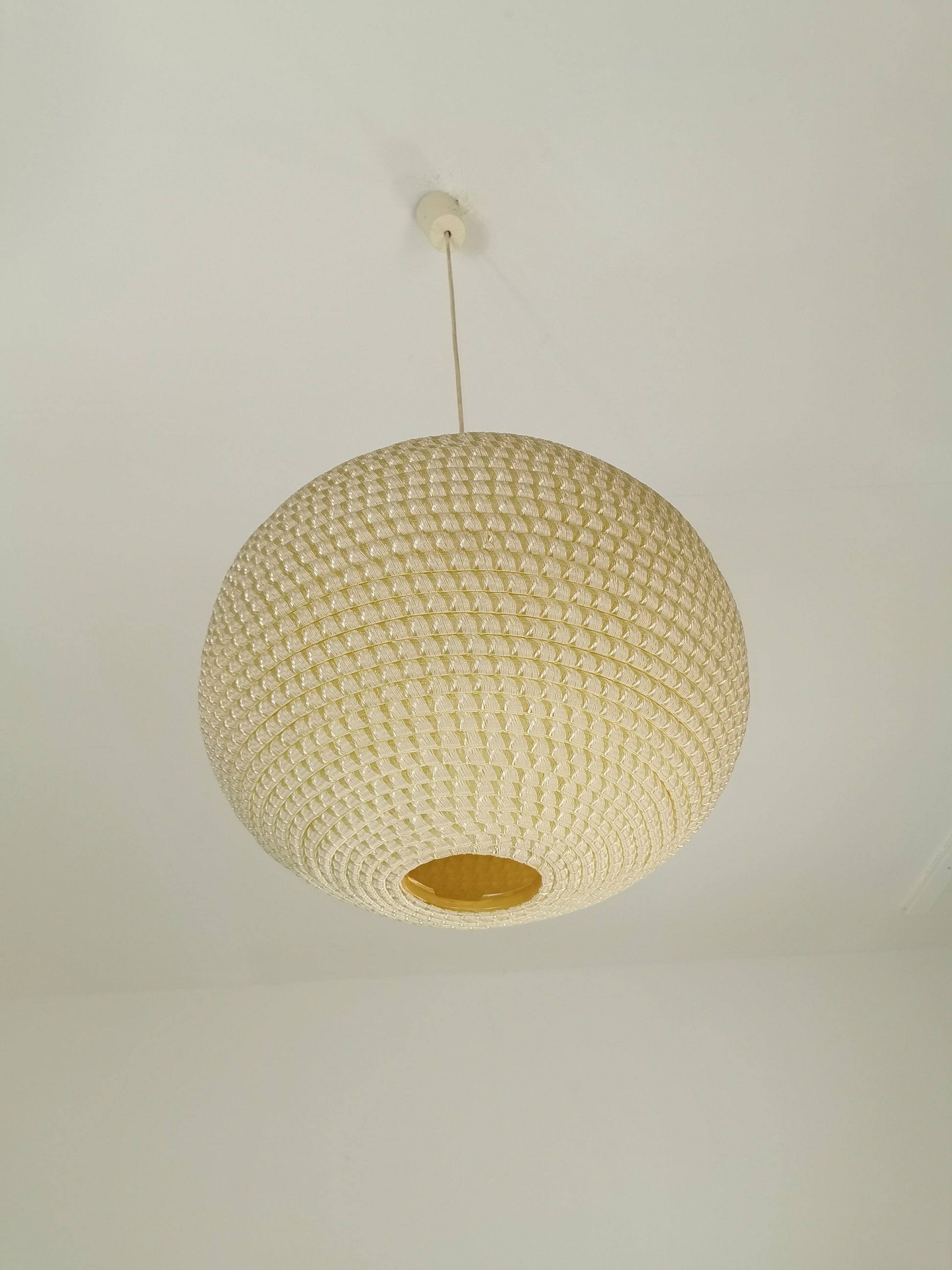 Mid Century, large Temde hanging lamp from the 1960s - with synthetic fiber shade