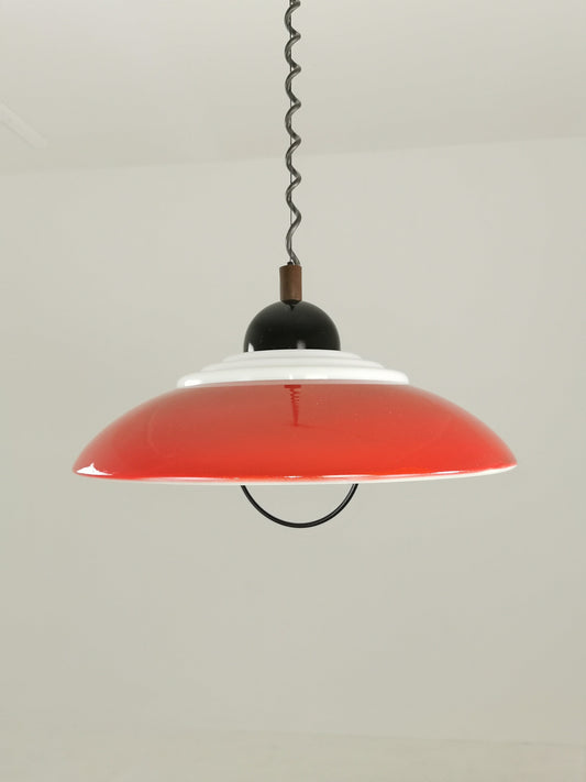 Red space age design lamp, Knud Christensen \Denmark \UFO lamp \ 1970s