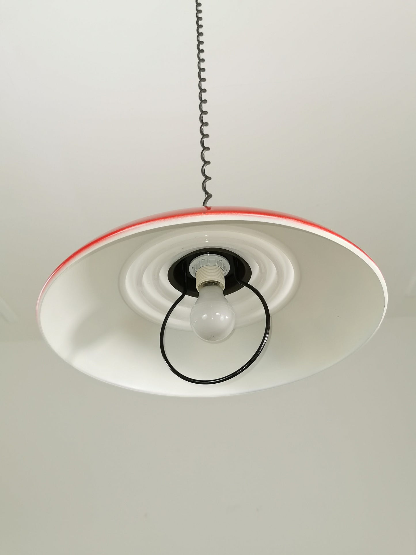 Red space age design lamp, Knud Christensen \Denmark \UFO lamp \ 1970s