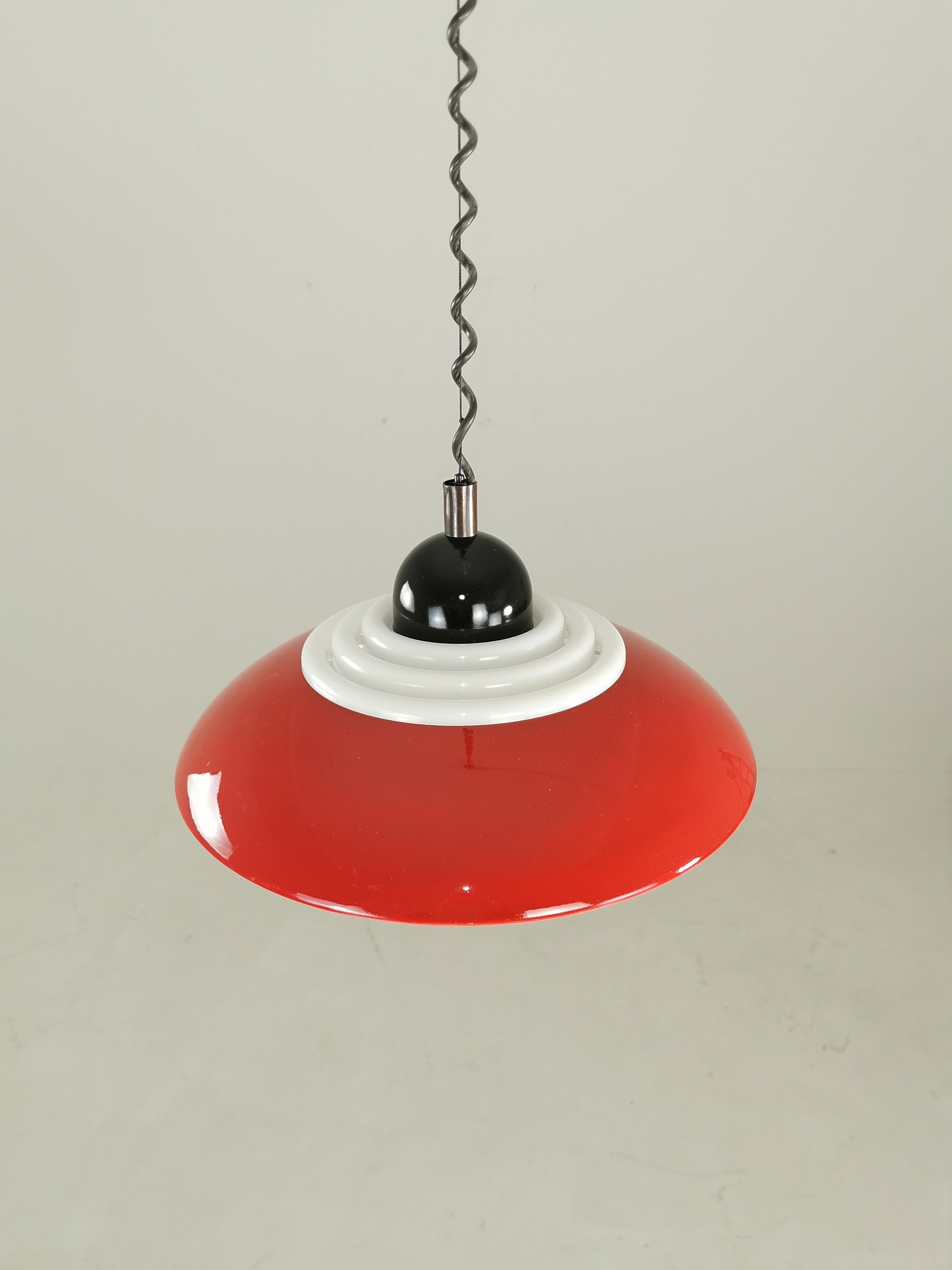 Red space age design lamp, Knud Christensen Denmark UFO lamp 1970s