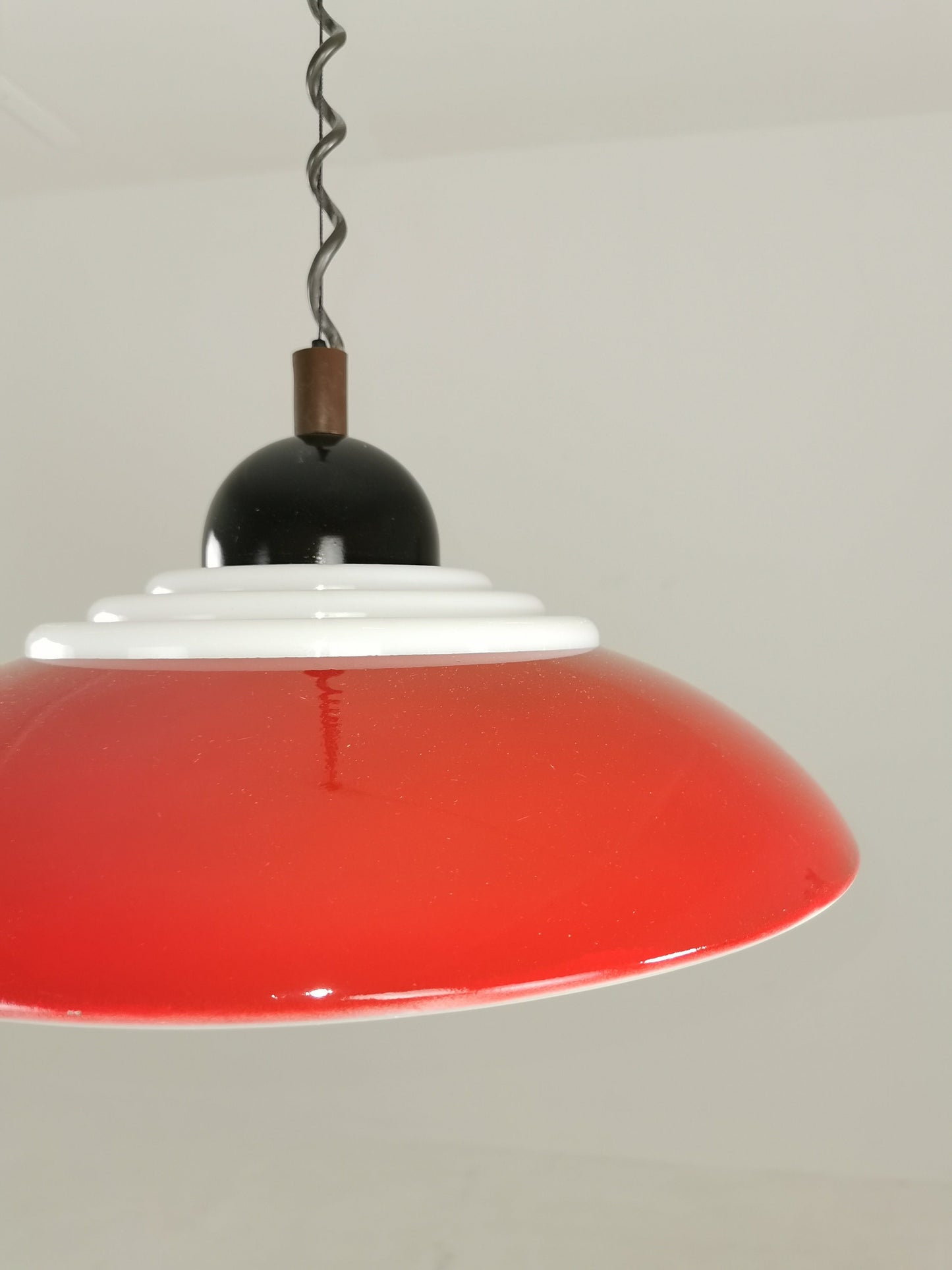 Red space age design lamp, Knud Christensen \Denmark \UFO lamp \ 1970s