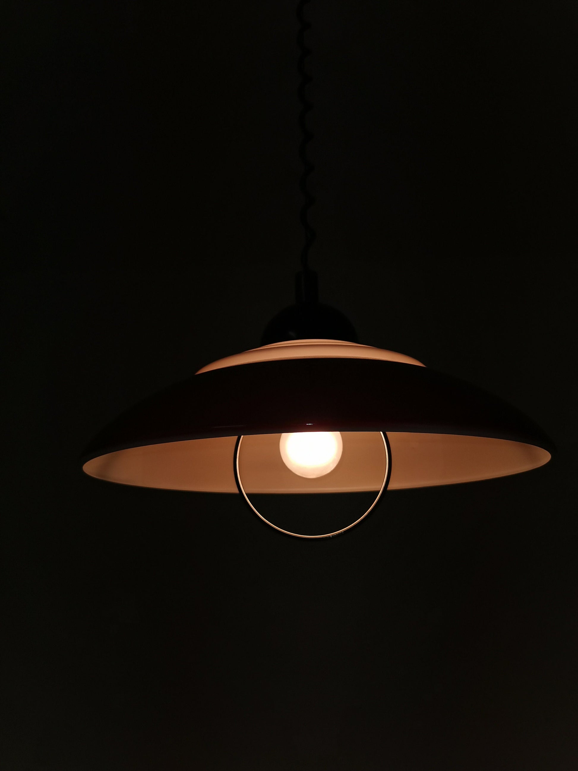 Red space age design lamp, Knud Christensen \Denmark \UFO lamp \ 1970s