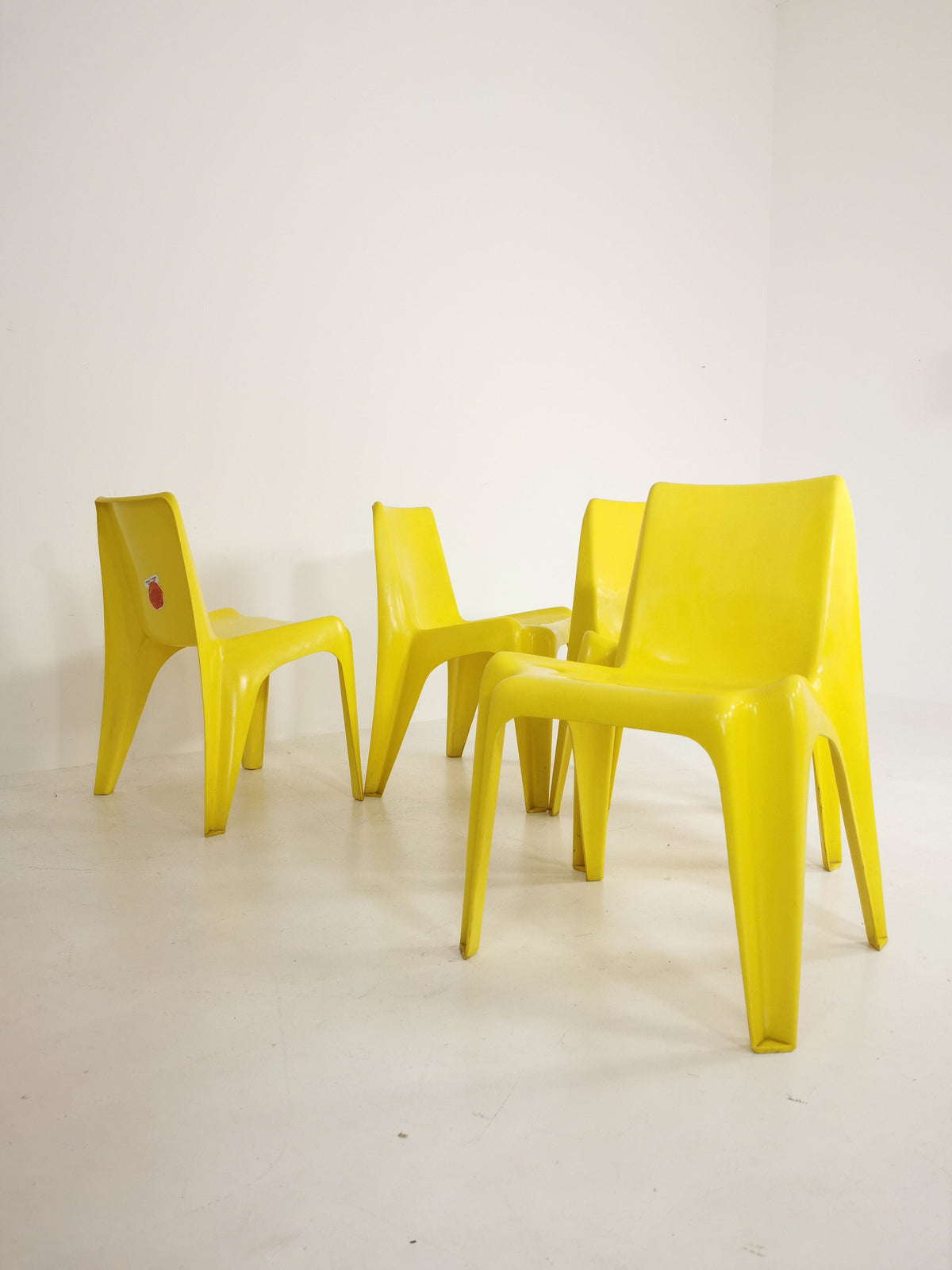 Space age Set of 4 Dining chairs Bofinger BA1171 chair by Helmut Bätzner,1970