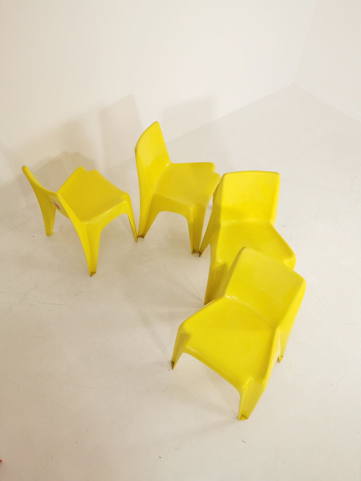 Space age Set of 4 Dining chairs Bofinger BA1171 chair by Helmut Bätzner,1970