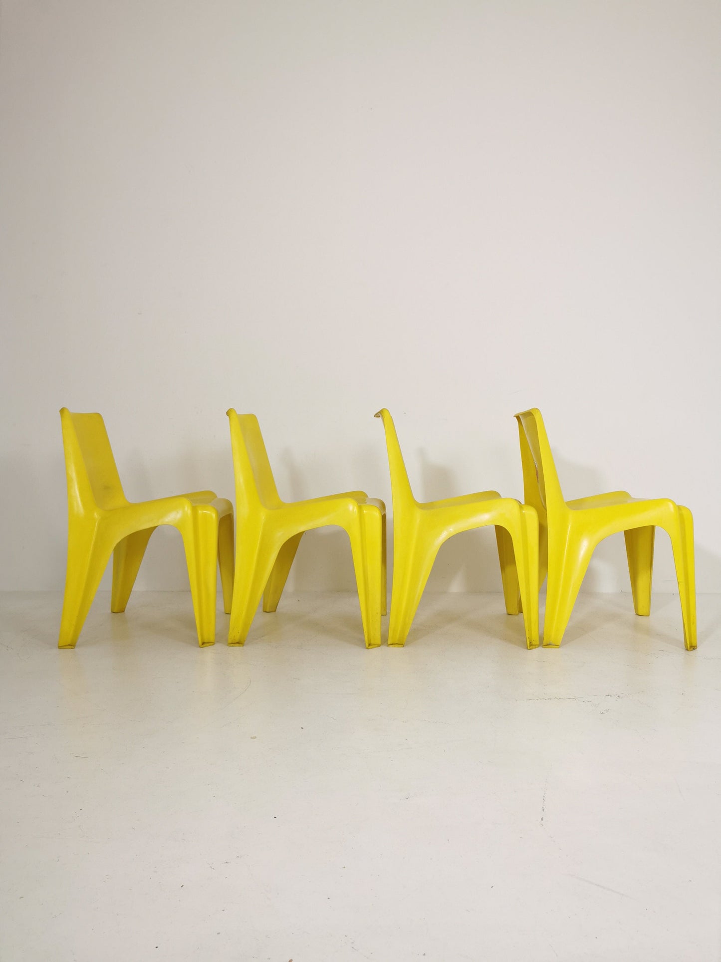 Space age Set of 4 Dining chairs Bofinger BA1171 chair by Helmut Bätzner,1970
