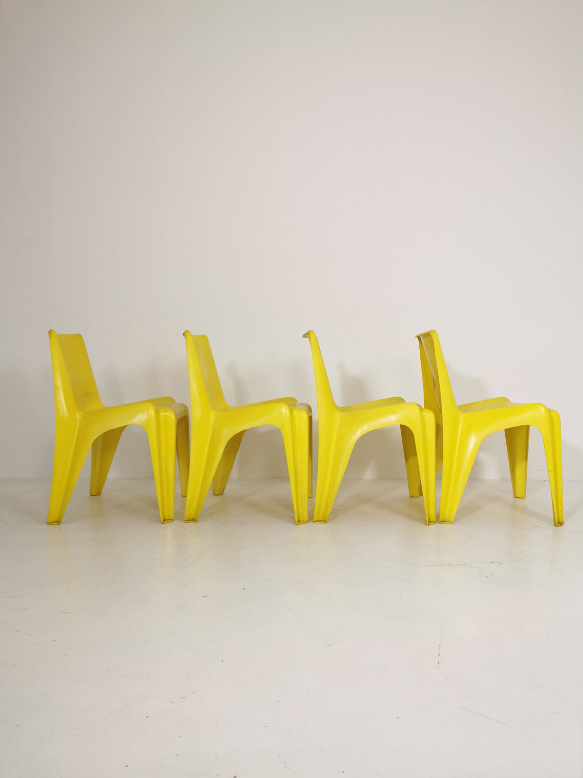 Space age Set of 4 Dining chairs Bofinger BA1171 chair by Helmut Bätzner,1970