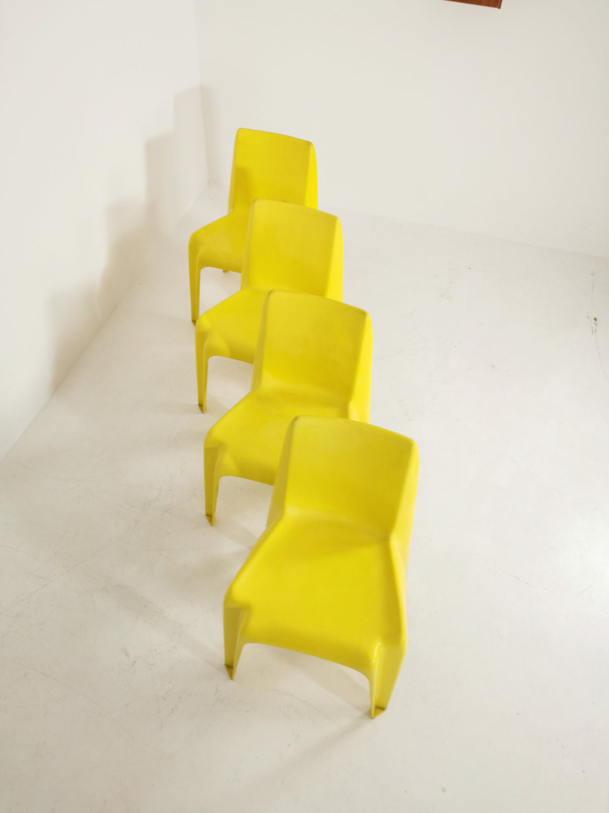 Space age Set of 4 Dining chairs Bofinger BA1171 chair by Helmut Bätzner,1970