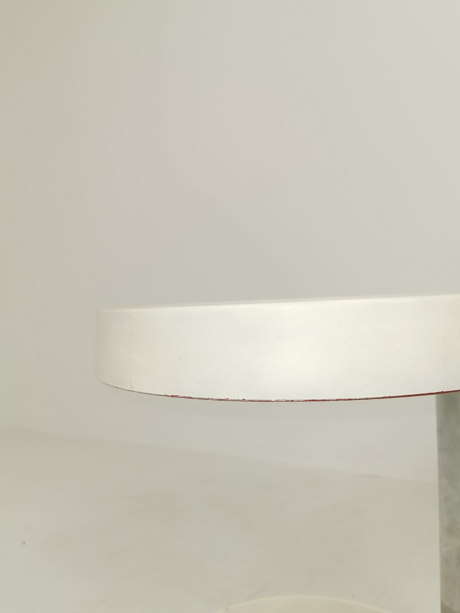 Midcentury Plastic and Metal Chrome Round Italian Bar Cart, 1960s