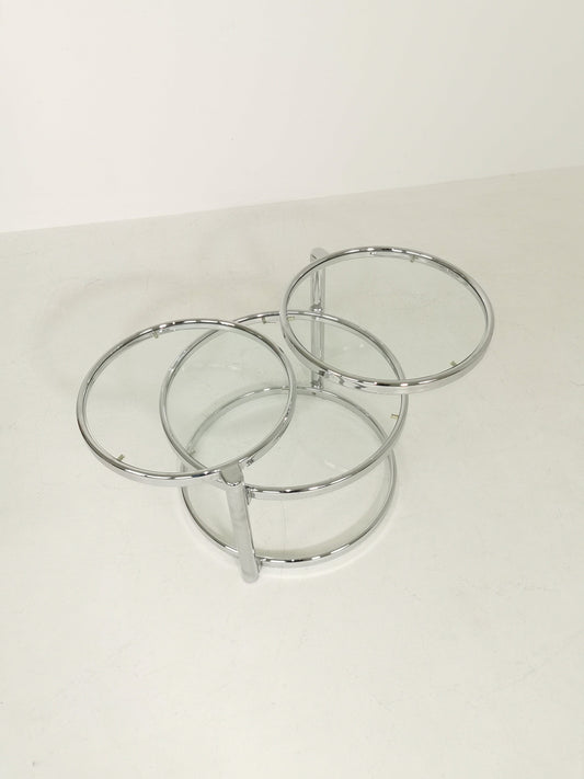 Bauhaus Mid-century swivel coffee table in the design of Milo Baughman