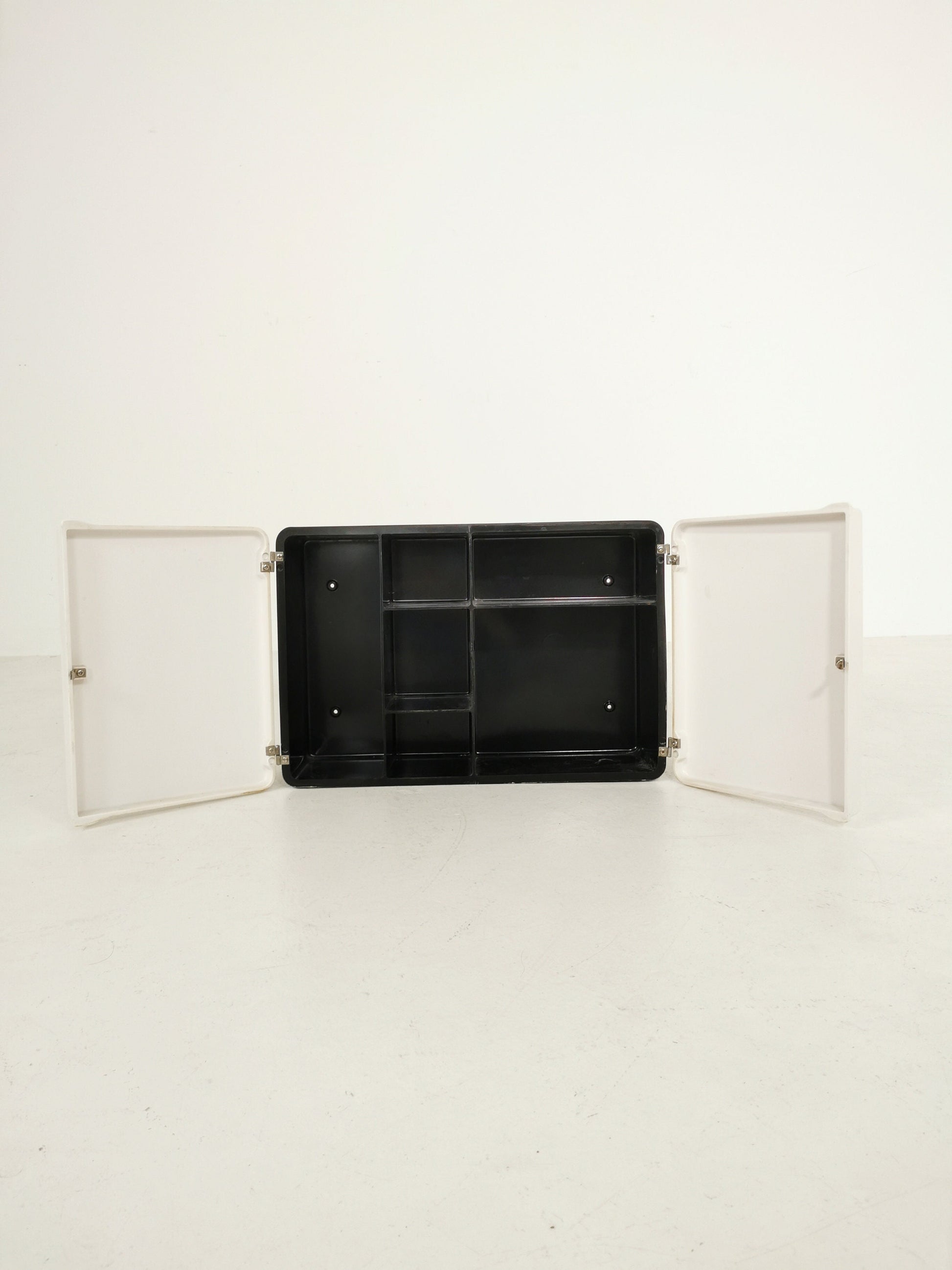 1 of 2 White and black bathroom Medicine Cabinet 1960s Space Age design