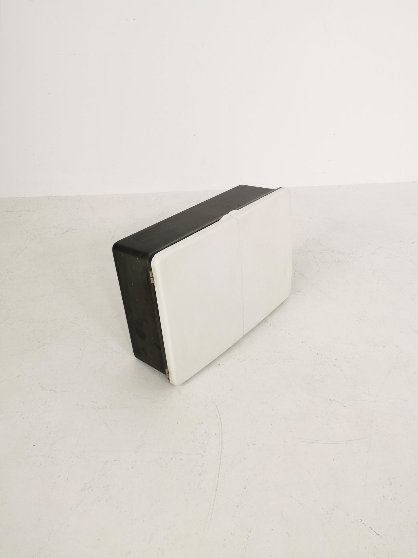 1 of 2 White and black bathroom Medicine Cabinet 1960s Space Age design