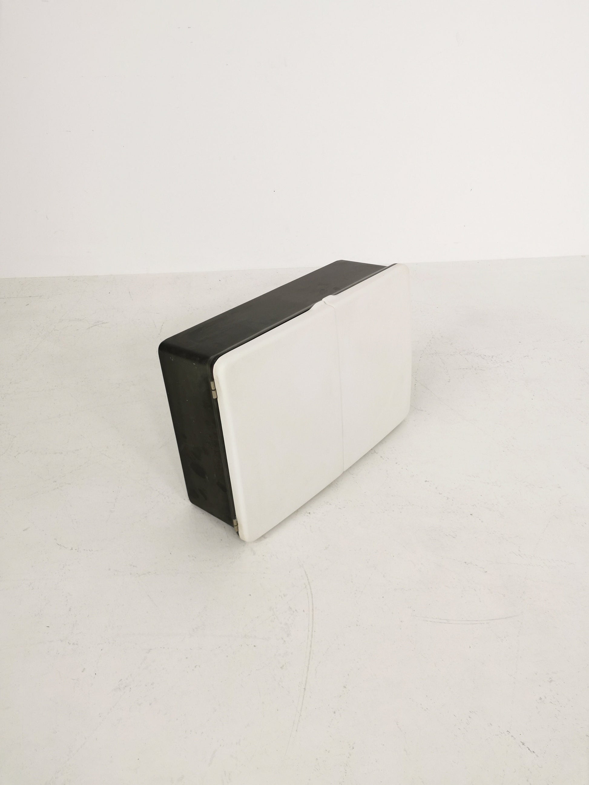 1 of 2 White and black bathroom Medicine Cabinet 1960s Space Age design