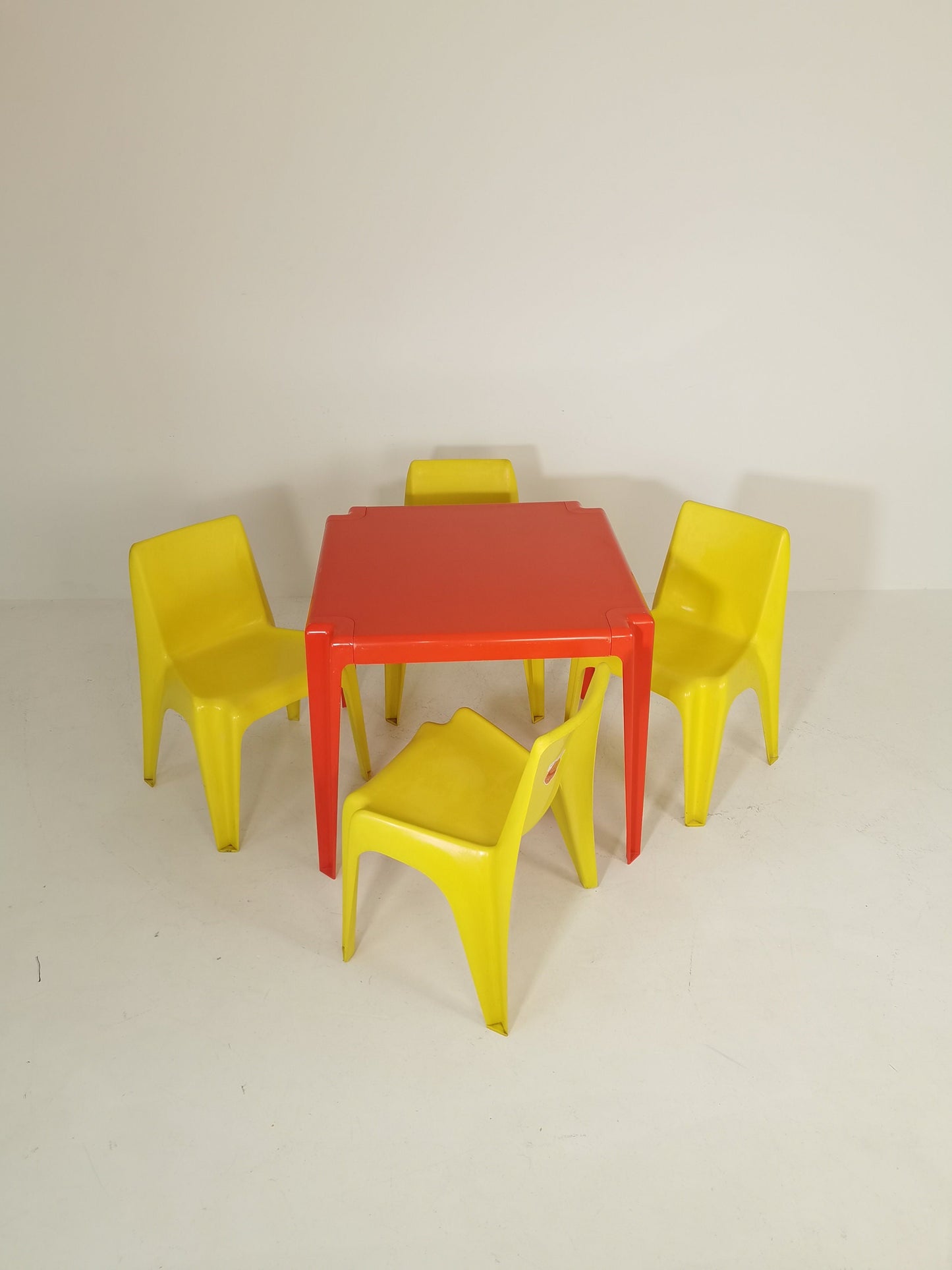 Space age Set of 4 Dining chairs Bofinger BA1171 chair by Helmut Bätzner,1970