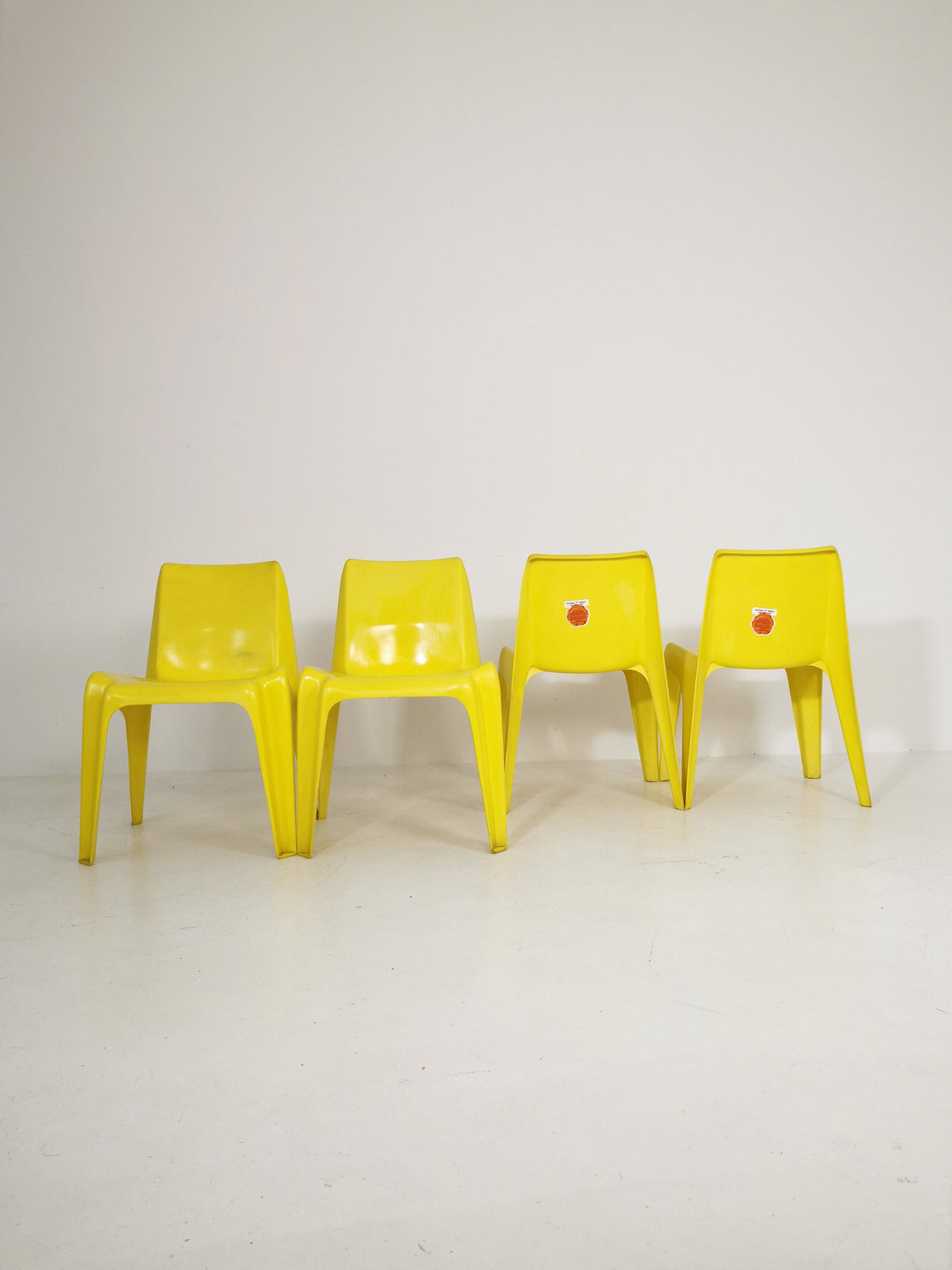 Space age Set of 4 Dining chairs Bofinger BA1171 chair by Helmut Bätzner,1970