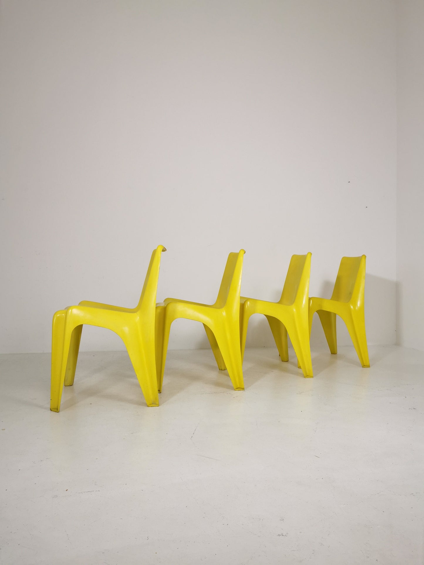 Space age Set of 4 Dining chairs Bofinger BA1171 chair by Helmut Bätzner,1970