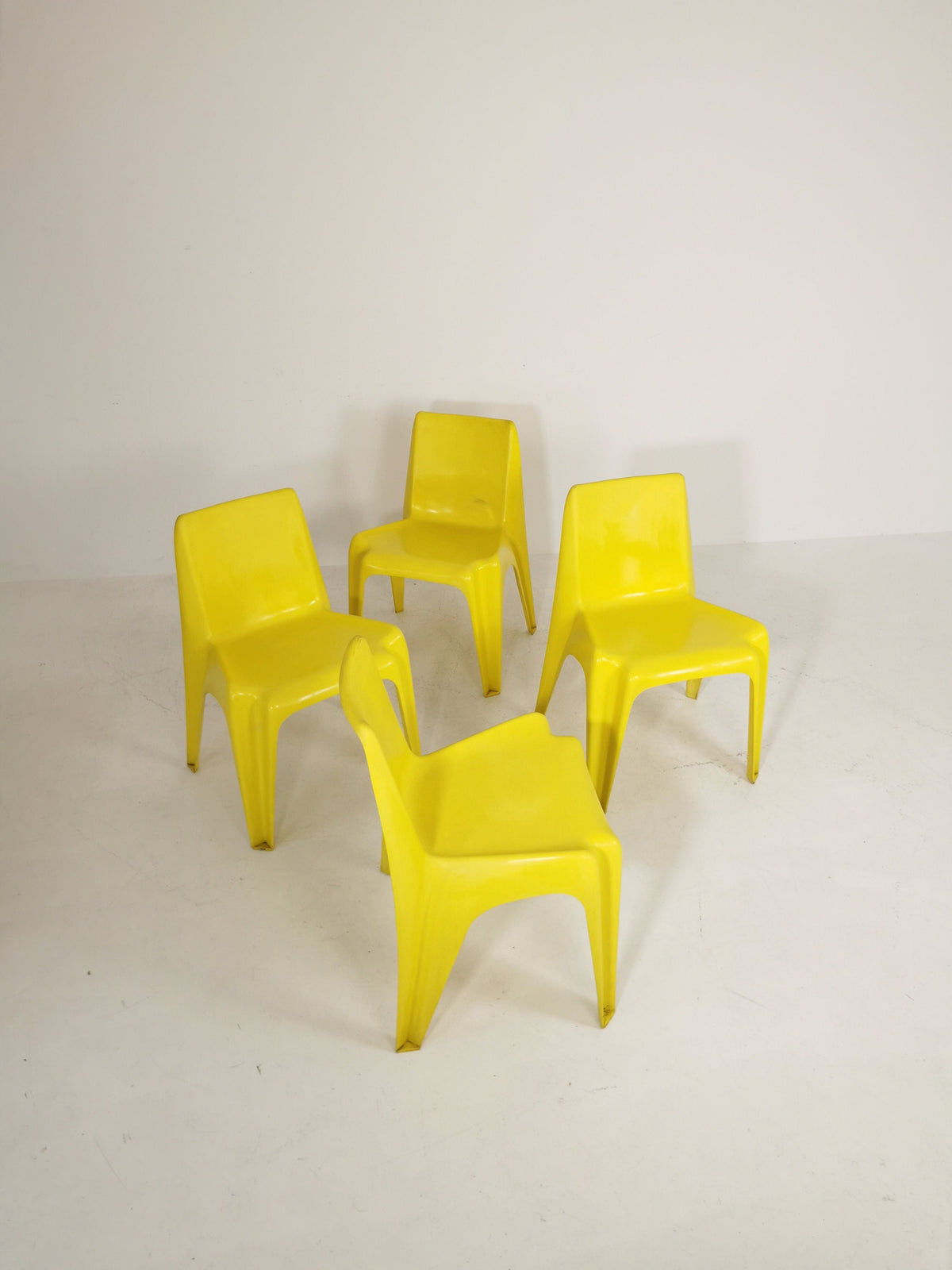 Space age Set of 4 Dining chairs Bofinger BA1171 chair by Helmut Bätzner,1970