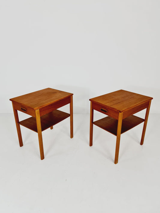Mid century Danish teak side tables/ Bedside tables/ Nightstands, Denmark, 1960s, set of 2