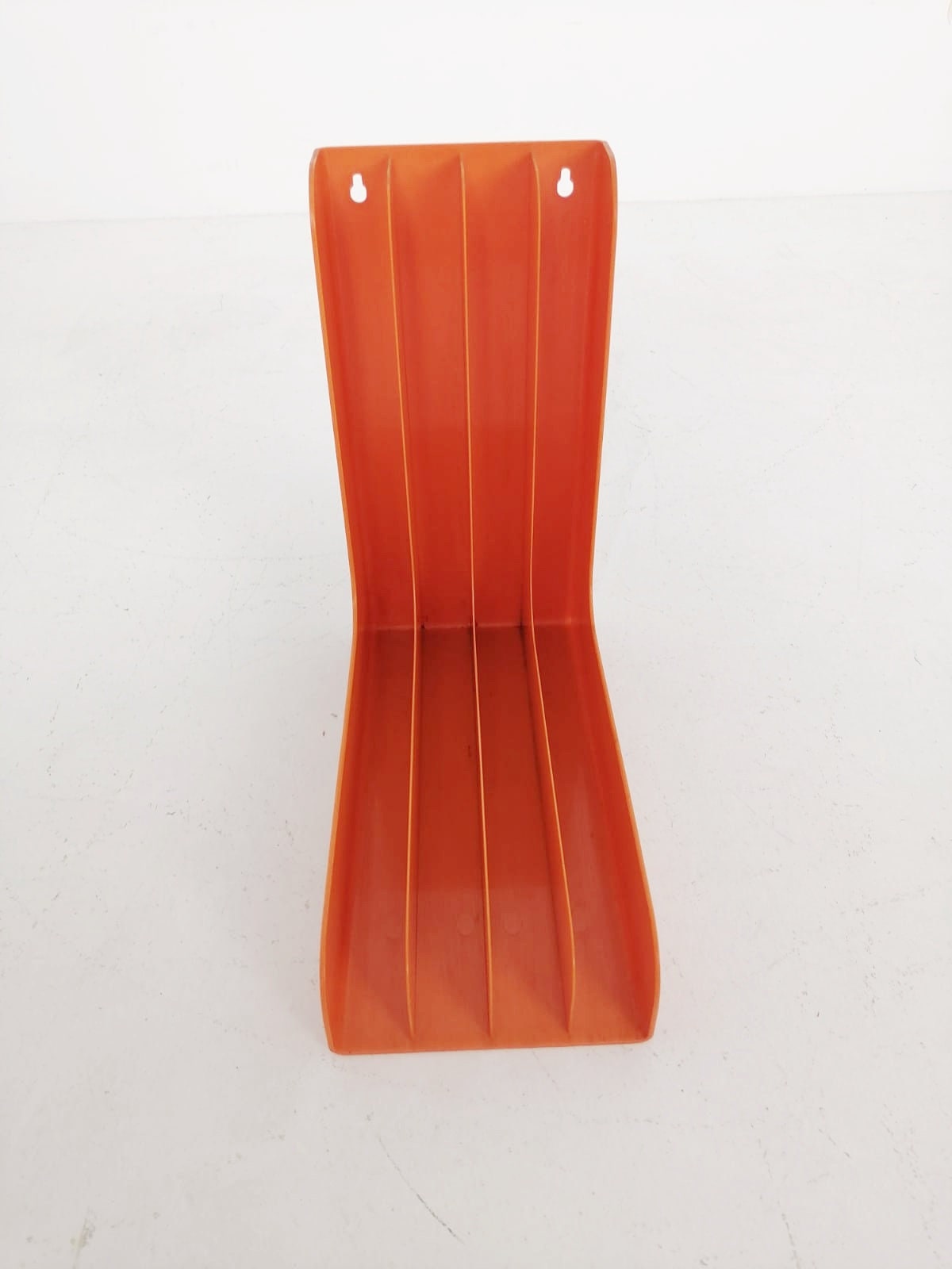 Mid-Century Orange vinyl storage holder, modular record holder, vintage space age brands from the 70s