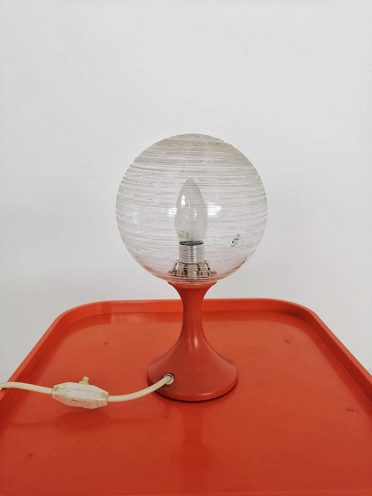 Vintage Space Age Mid-Century Glass Table Lamp,1970s
